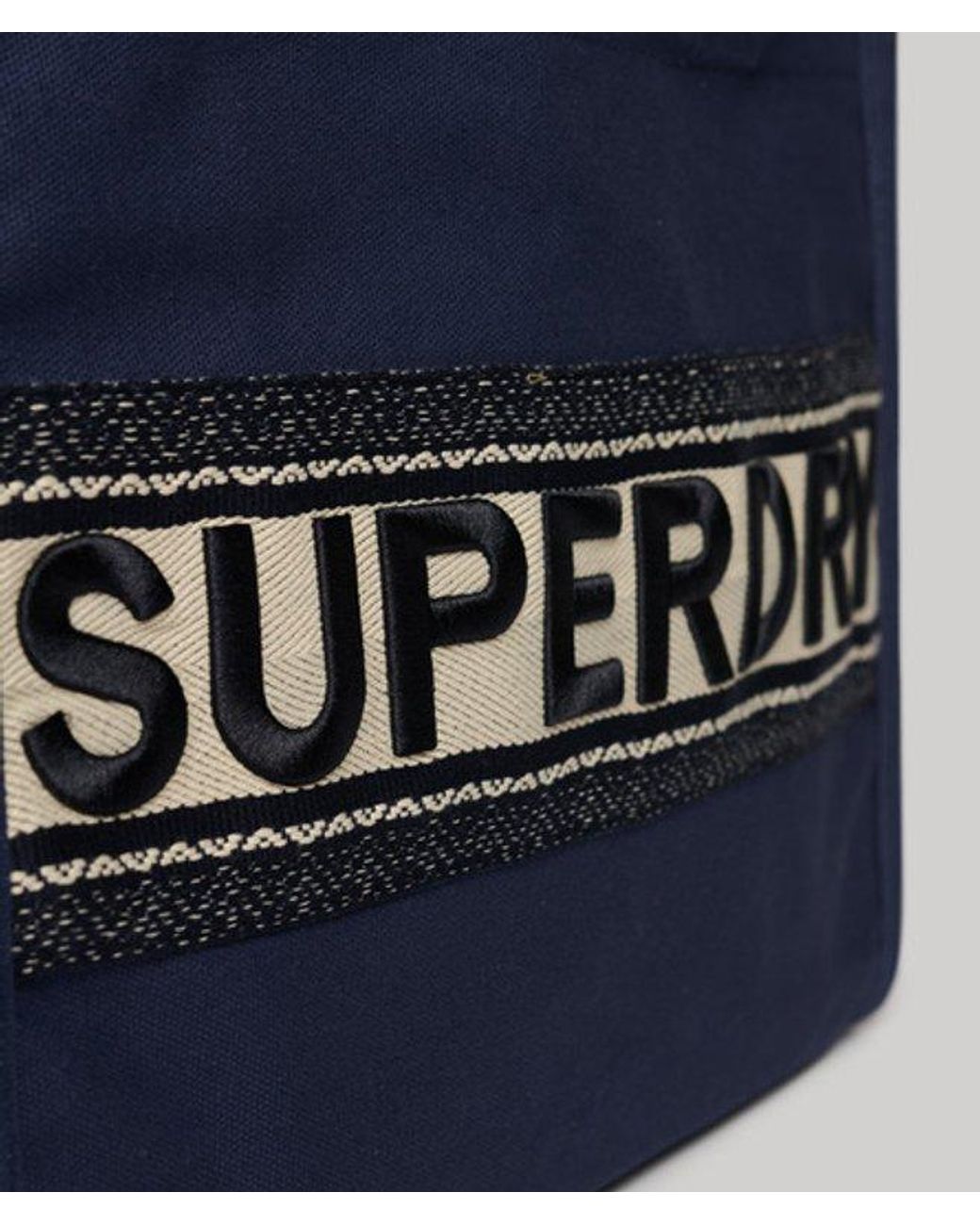 Superdry Blue & Co Ladies Fully Lined Embroidered Luxe Tote Bag