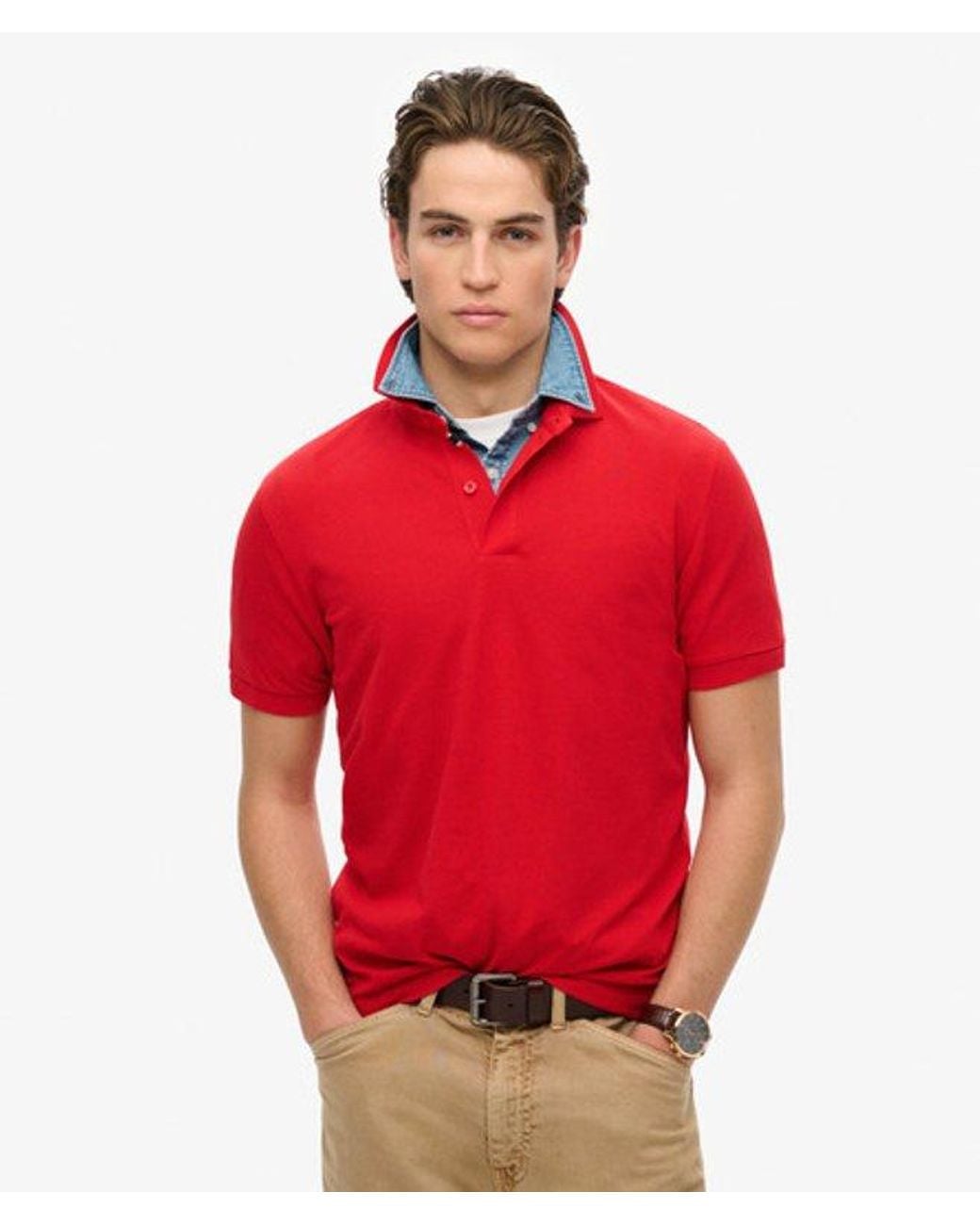 Superdry Red & Co City Pique Polo Shirt for men