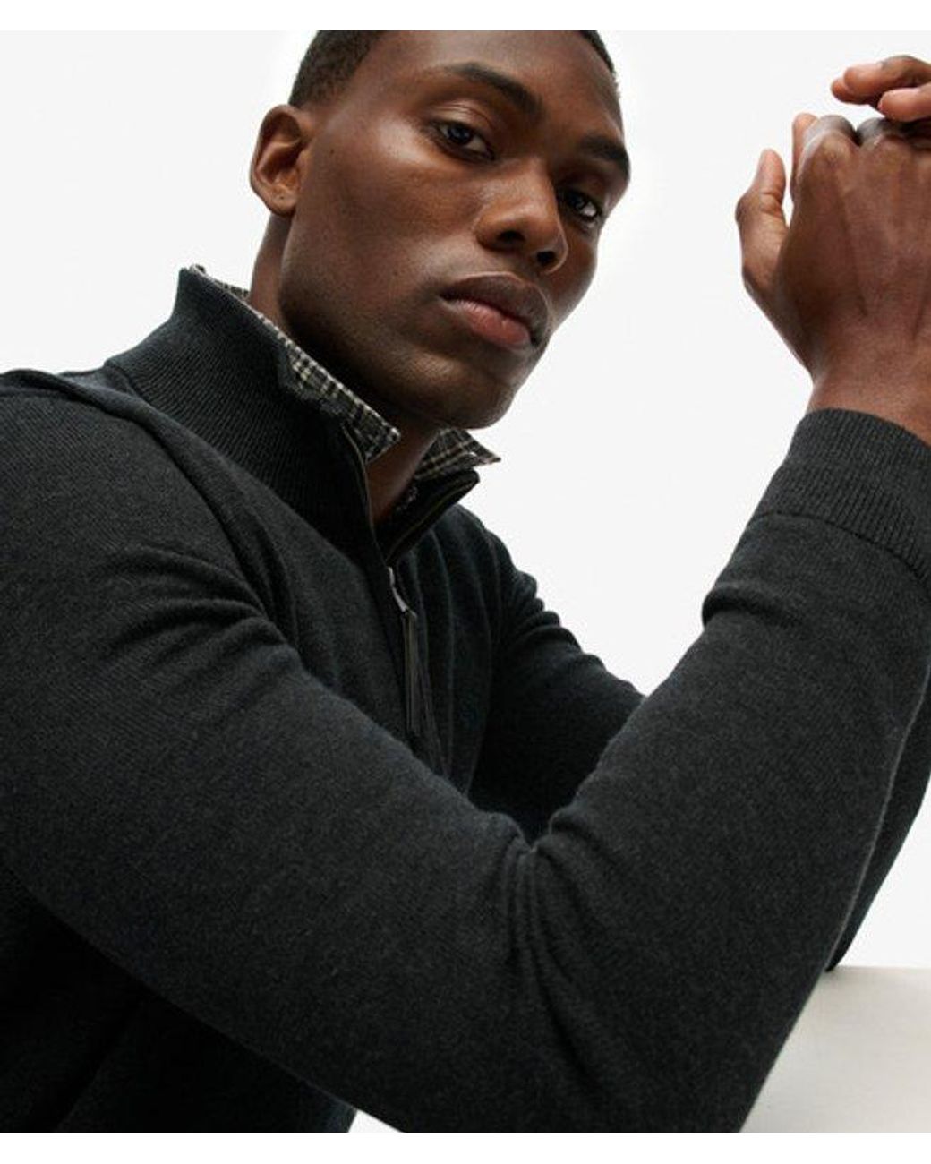 Superdry Black & Co Essentials Cotton Half Zip Jumper for men