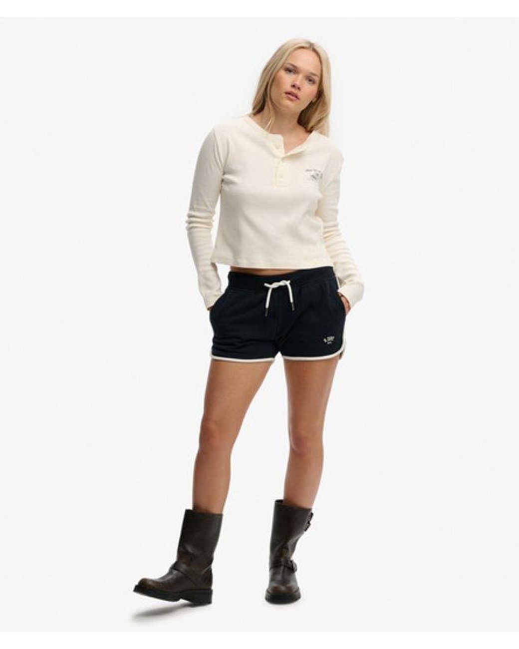 Superdry Natural & Co Athletic Essentials Button Down Long Sleeve Top