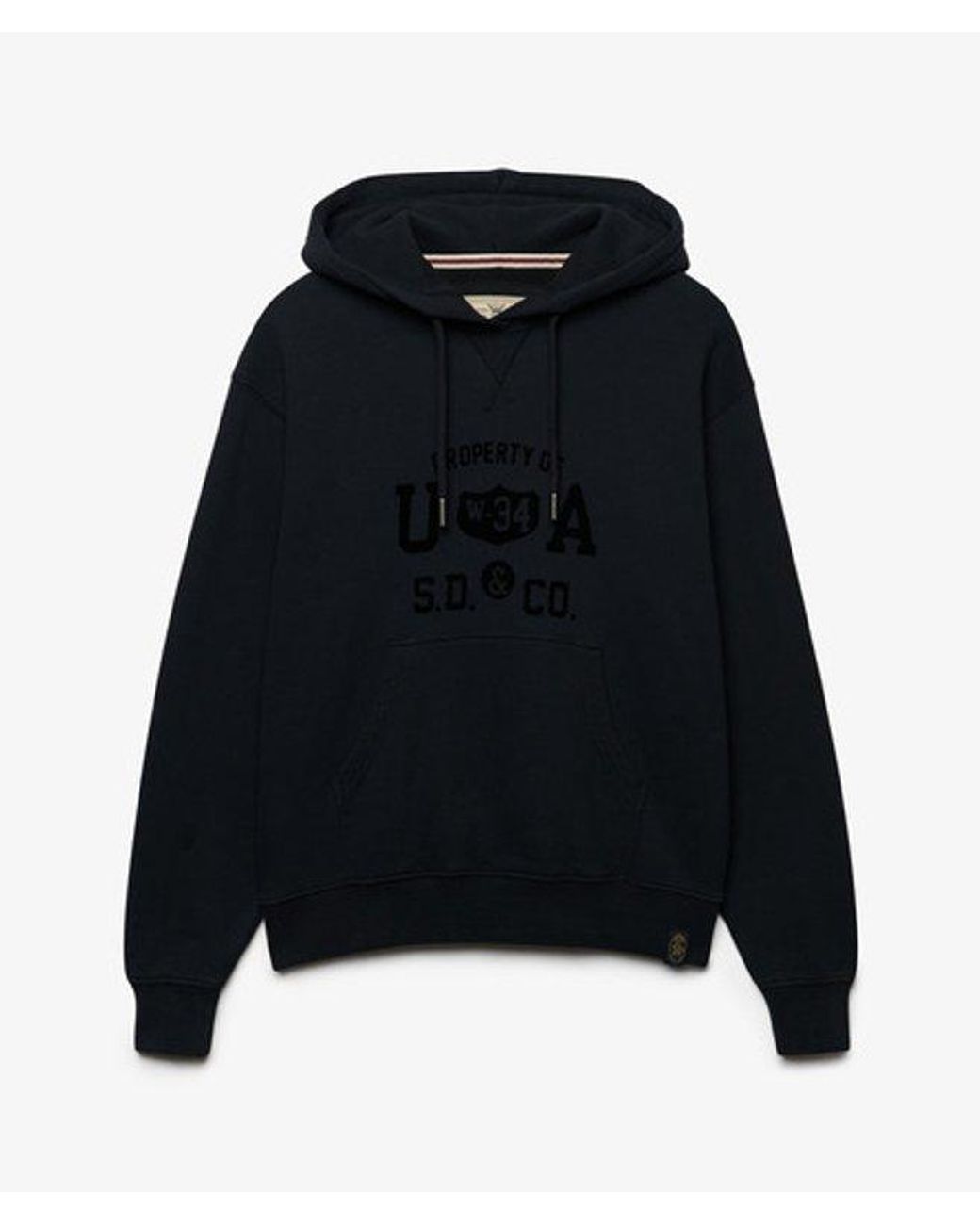 Superdry Blue & Co Athletic Flock Hoodie