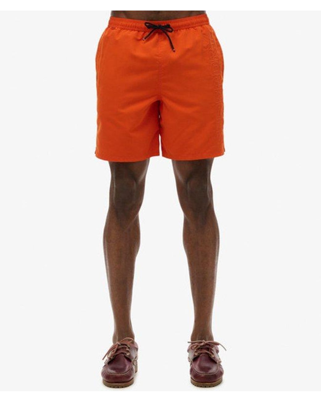 Superdry Orange & Co Premium Embroidered 17-inch Swim Shorts for men