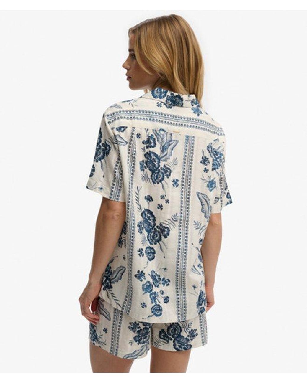 Superdry Blue & Co Beach Printed Short Sleeve Shirt