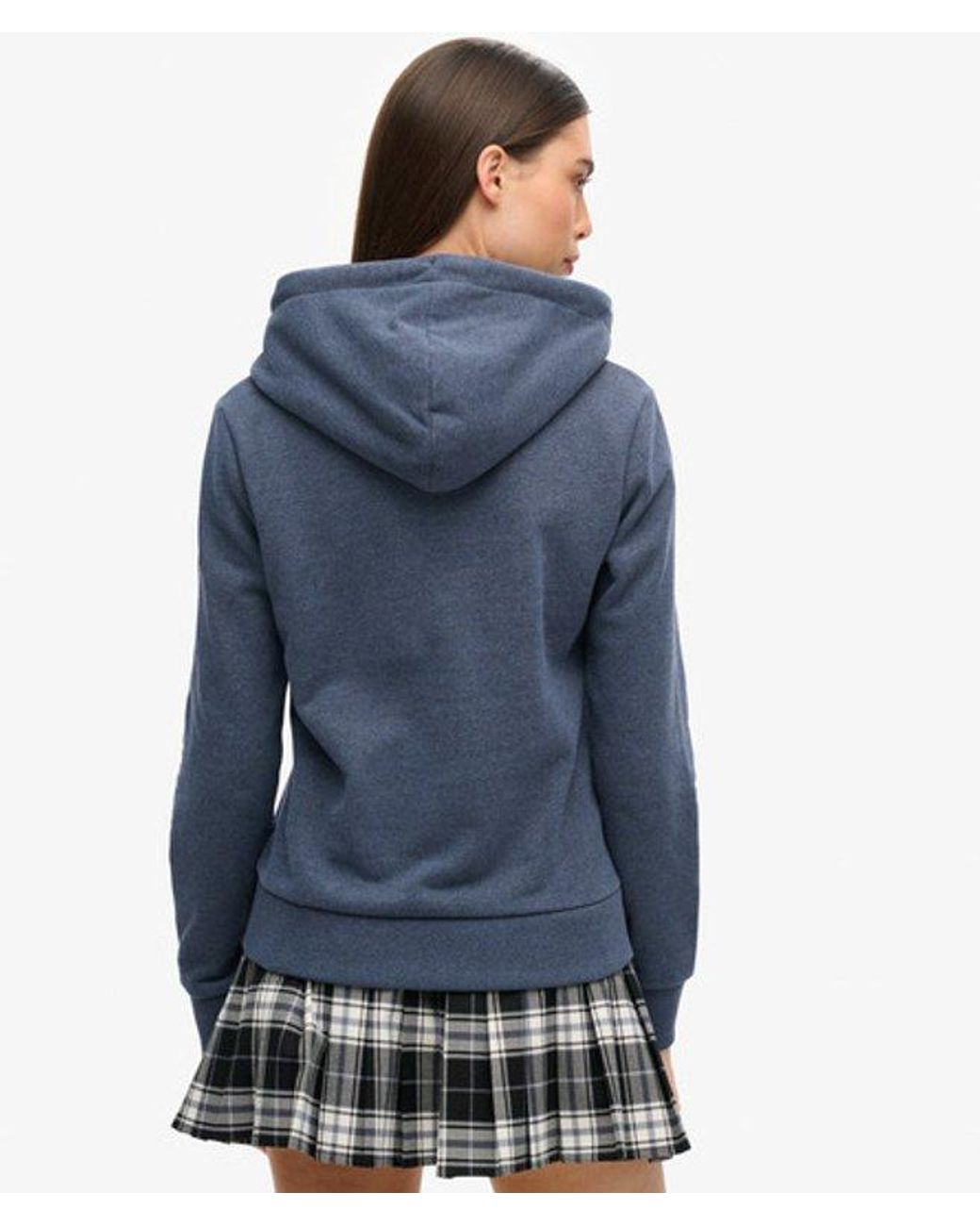Superdry Blue & Co Tonal Vintage Logo Graphic Hoodie