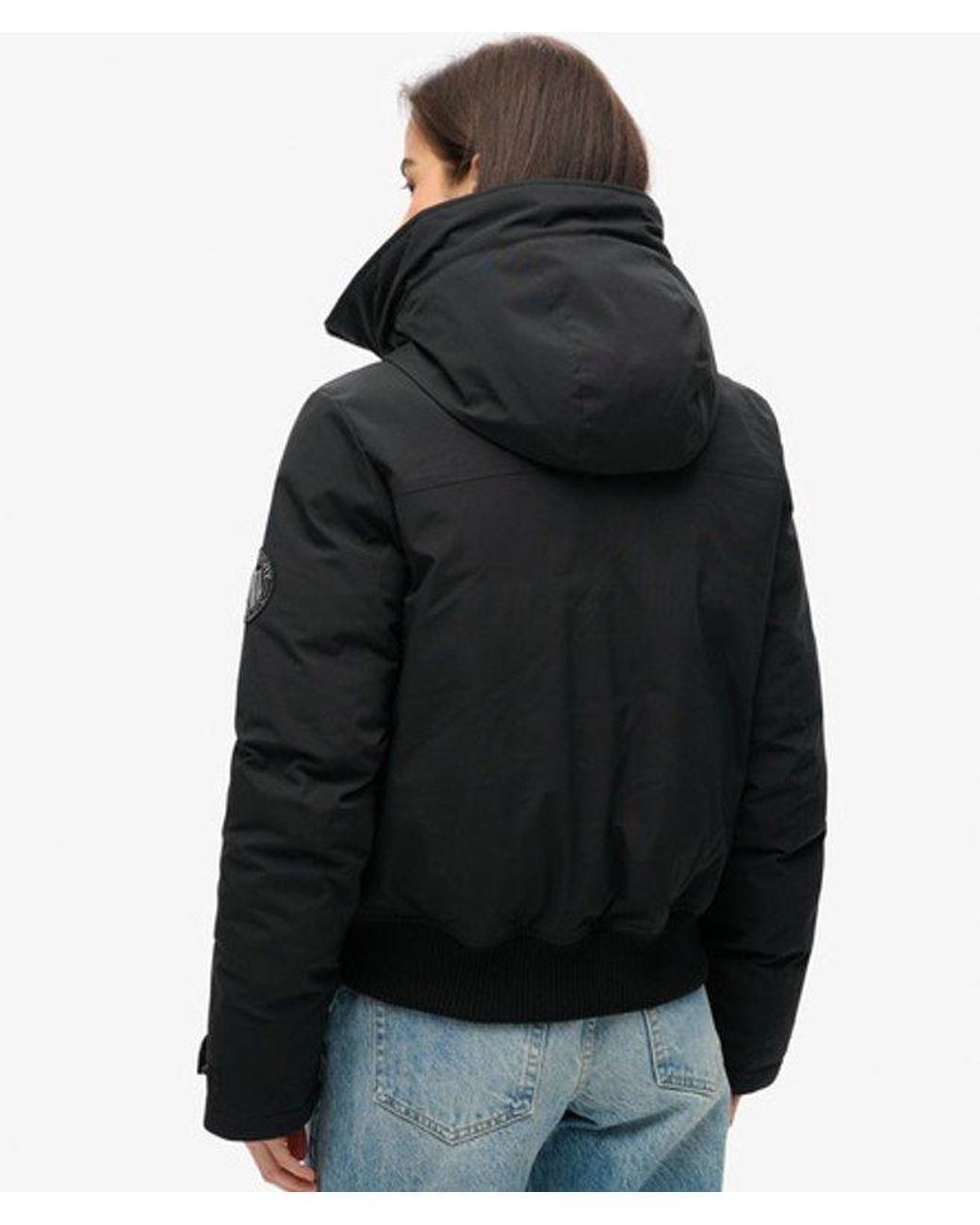 Superdry Black & Co Classic Logo Badge City Padded Bomber Jacket