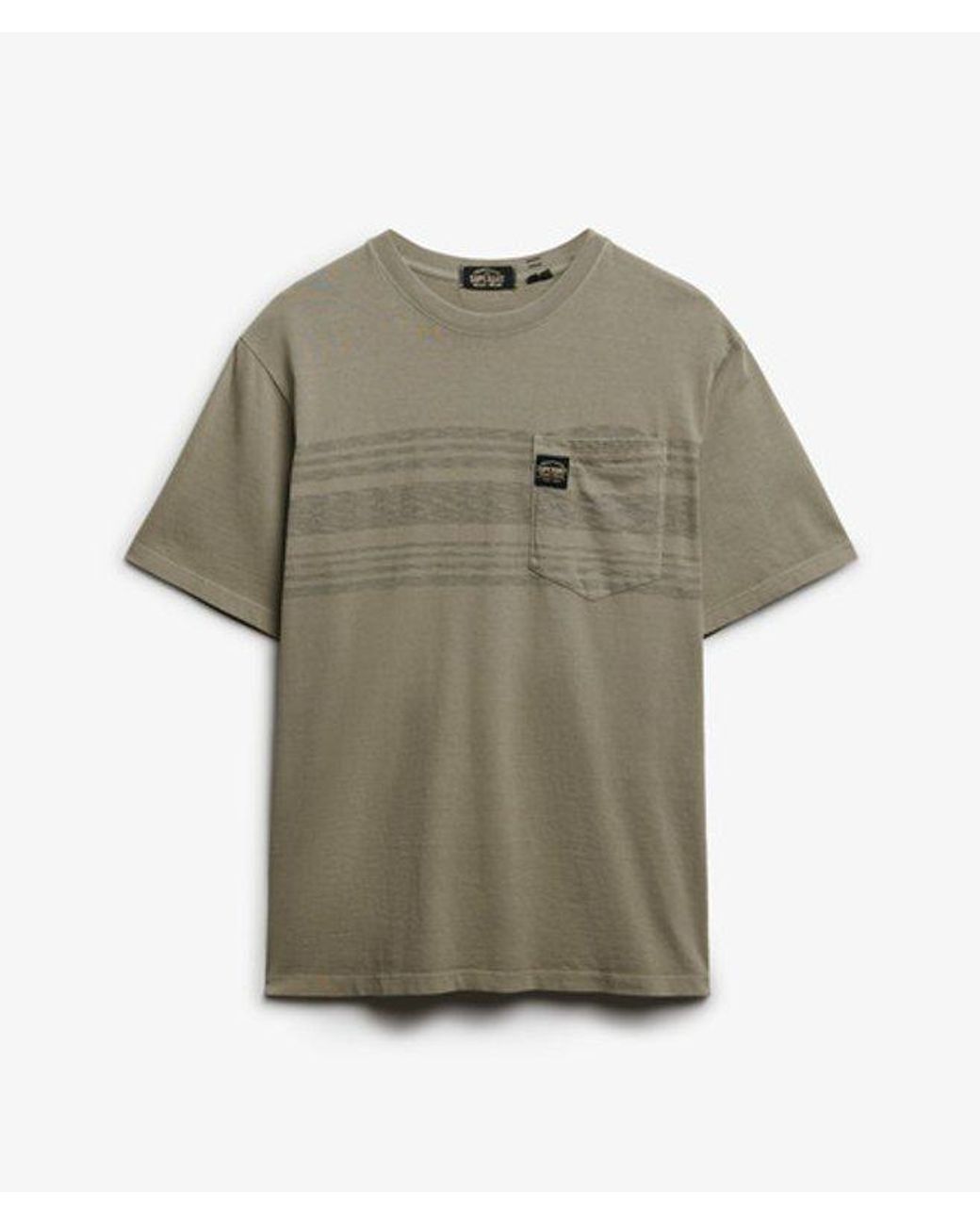 Superdry Gray & Co Contrast Stripe Pocket T-shirt for men