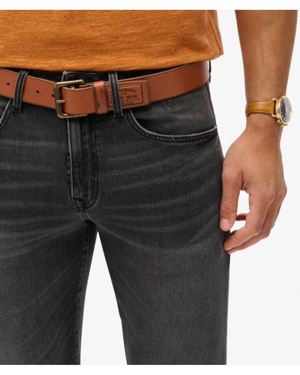 Superdry Black & Co Organic Cotton Vintage Slim Straight Jeans for men
