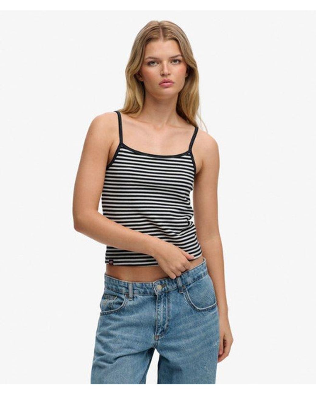 Superdry Blue & Co Athletic Essentials Stripe Cami Top