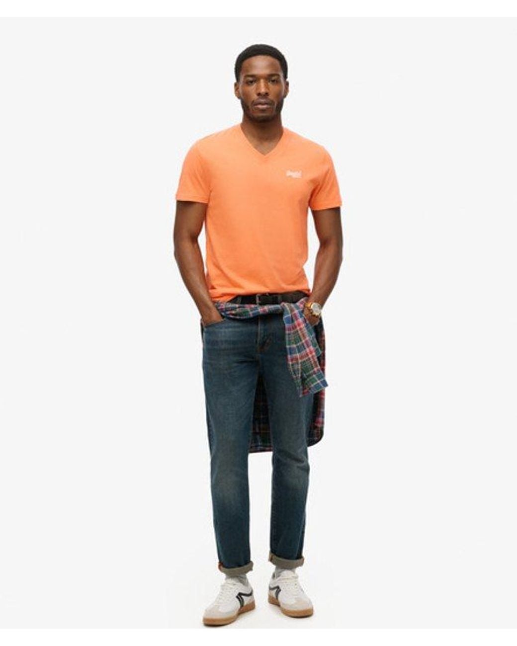 Superdry Orange & Co Organic Cotton Essential Logo V Neck T-shirt for men