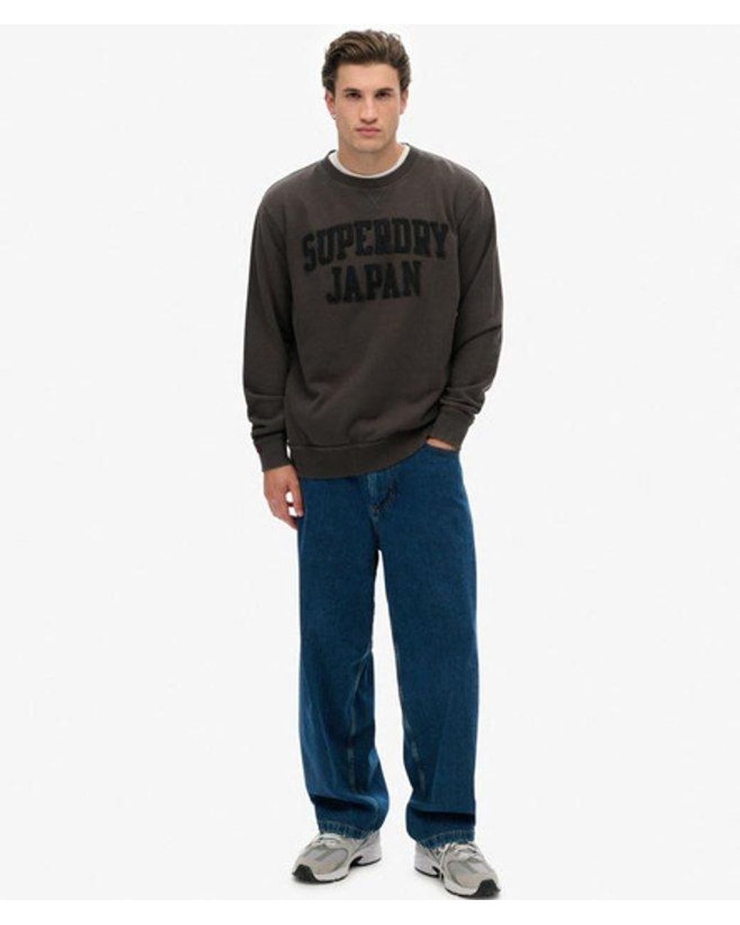 Superdry Gray & Co Vintage Athletic Tonal Crew Sweatshirt for men