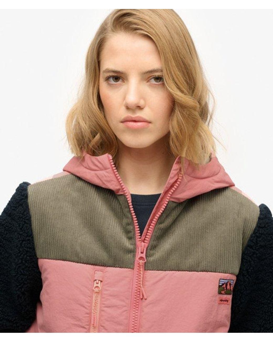 Superdry Blue & Co Hooded Fleece Sherpa Jacket