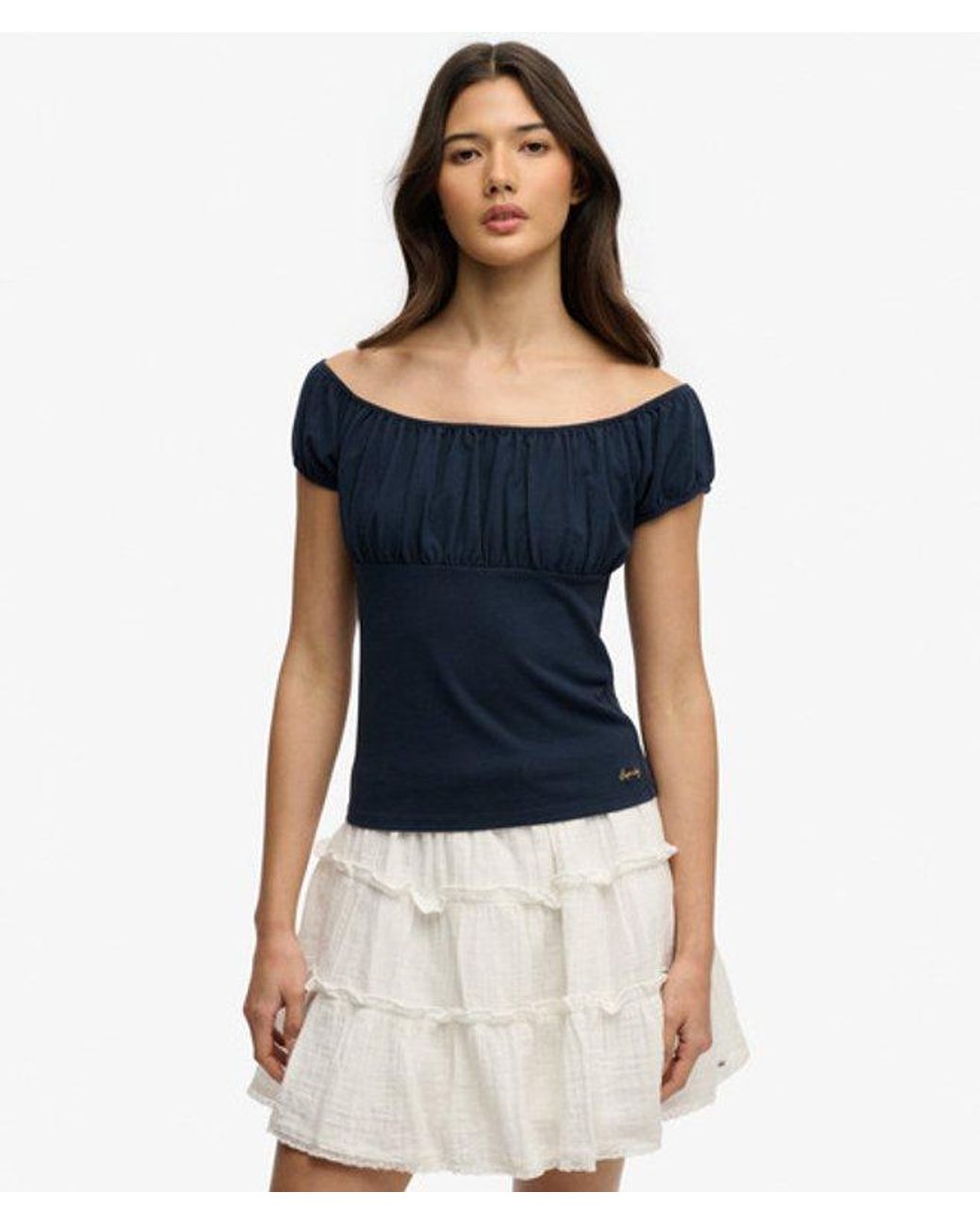 Superdry Blue & Co Athletic Essentials Ruched Top