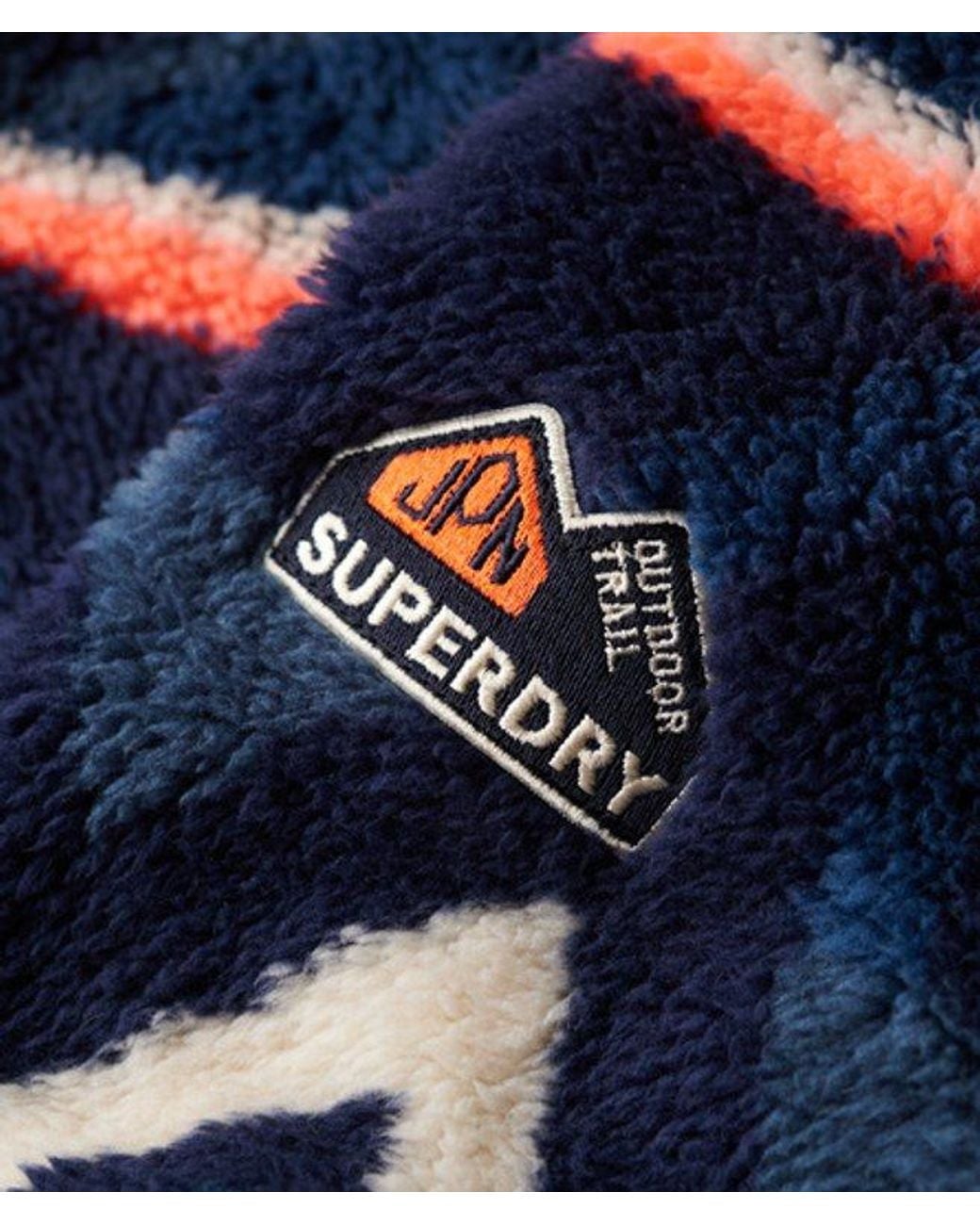 Superdry Blue Super Soft Printed Teddy Fleece