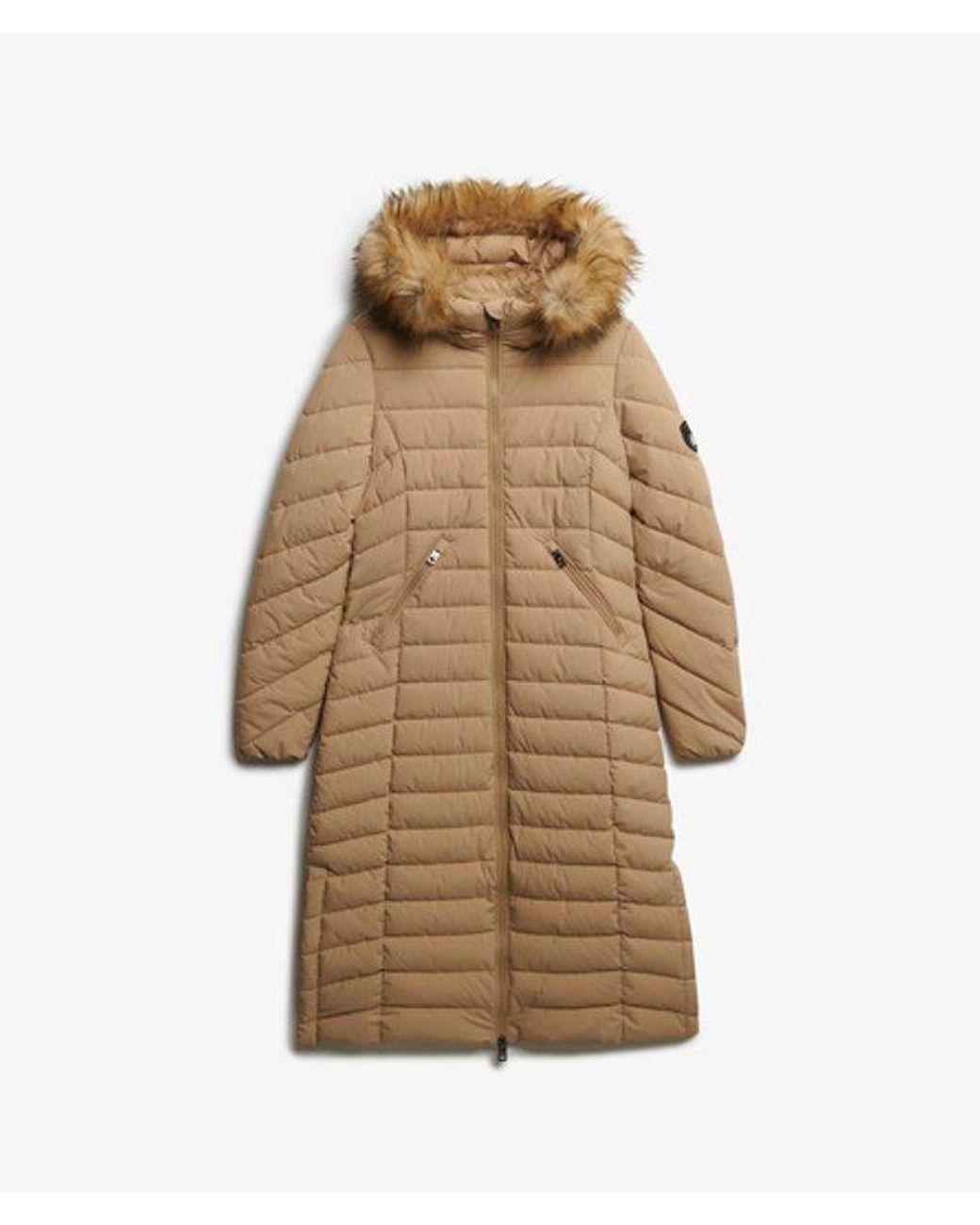 Superdry Blue & Co Fuji Faux Fur Hooded Long