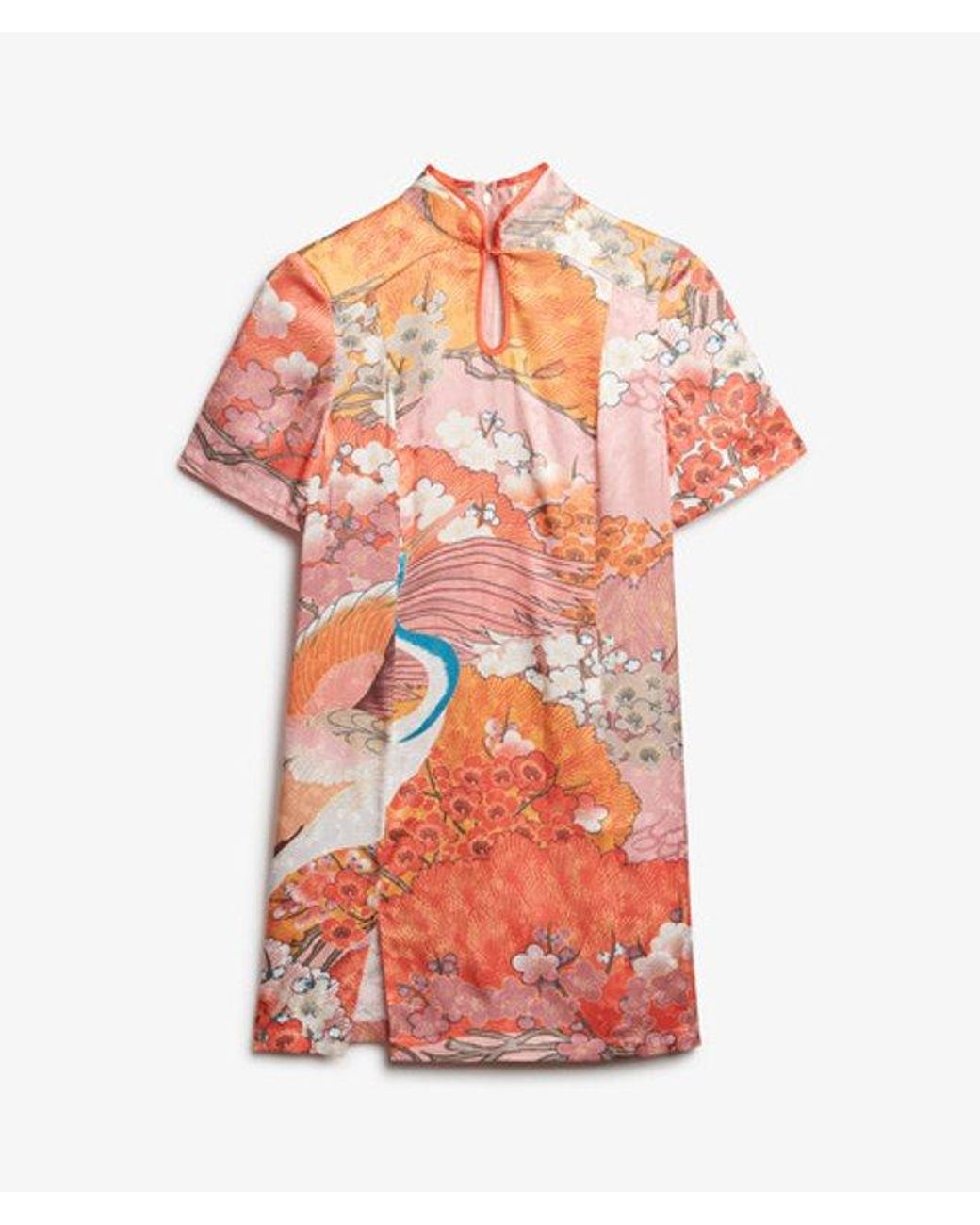 Superdry Red & Co Mandarin Jacquard Mini Dress