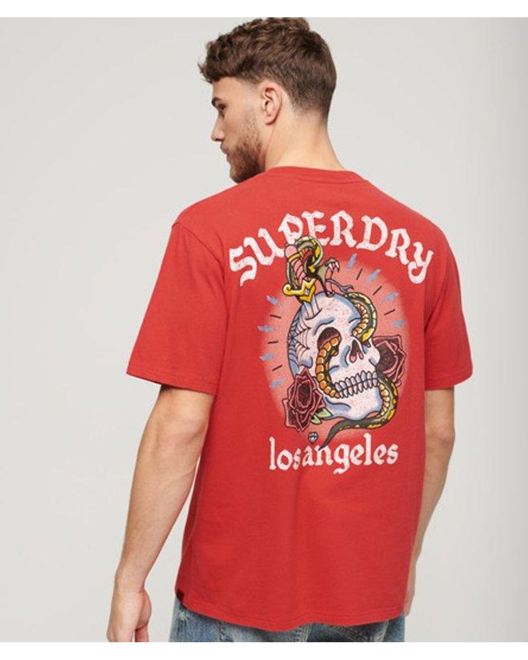 Superdry Red & Co Tattoo Graphic Loose Fit T-shirt for men