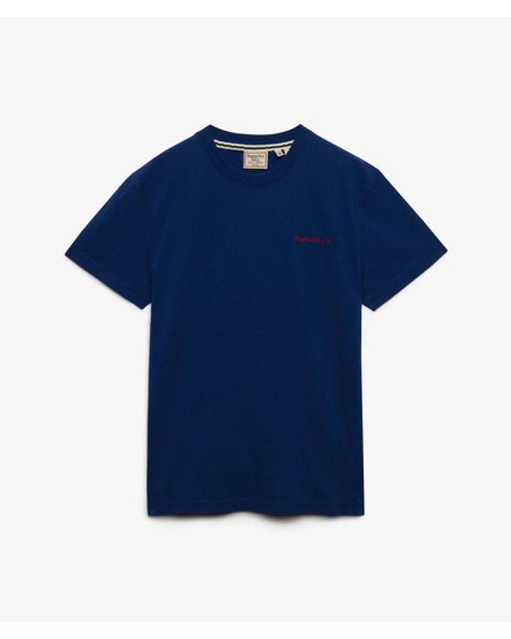 Superdry Blue & Co Essential Company Logo Embroidered T-shirt for men