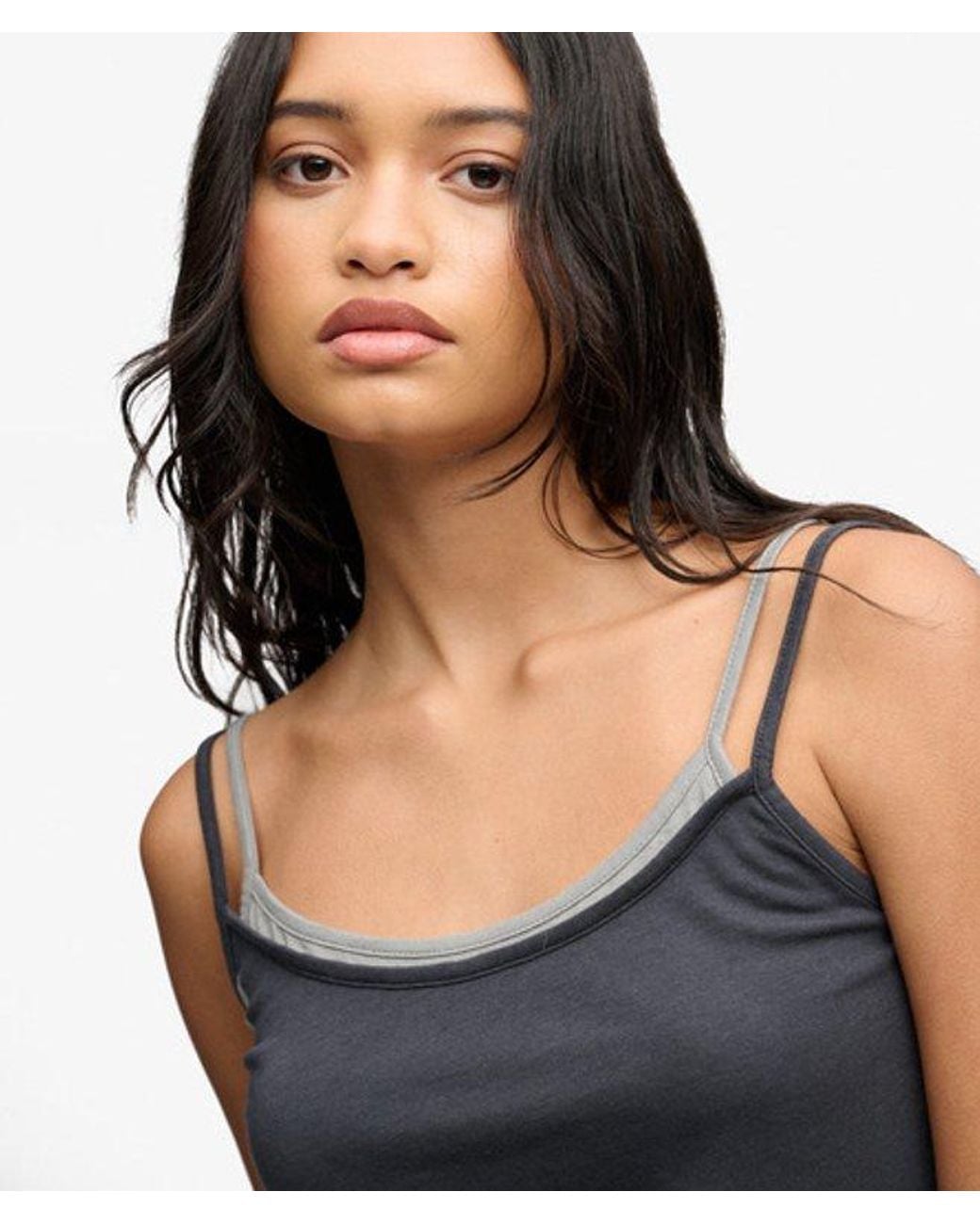 Superdry Black Bench X & Co Bench Fitted Cami Layer Vest