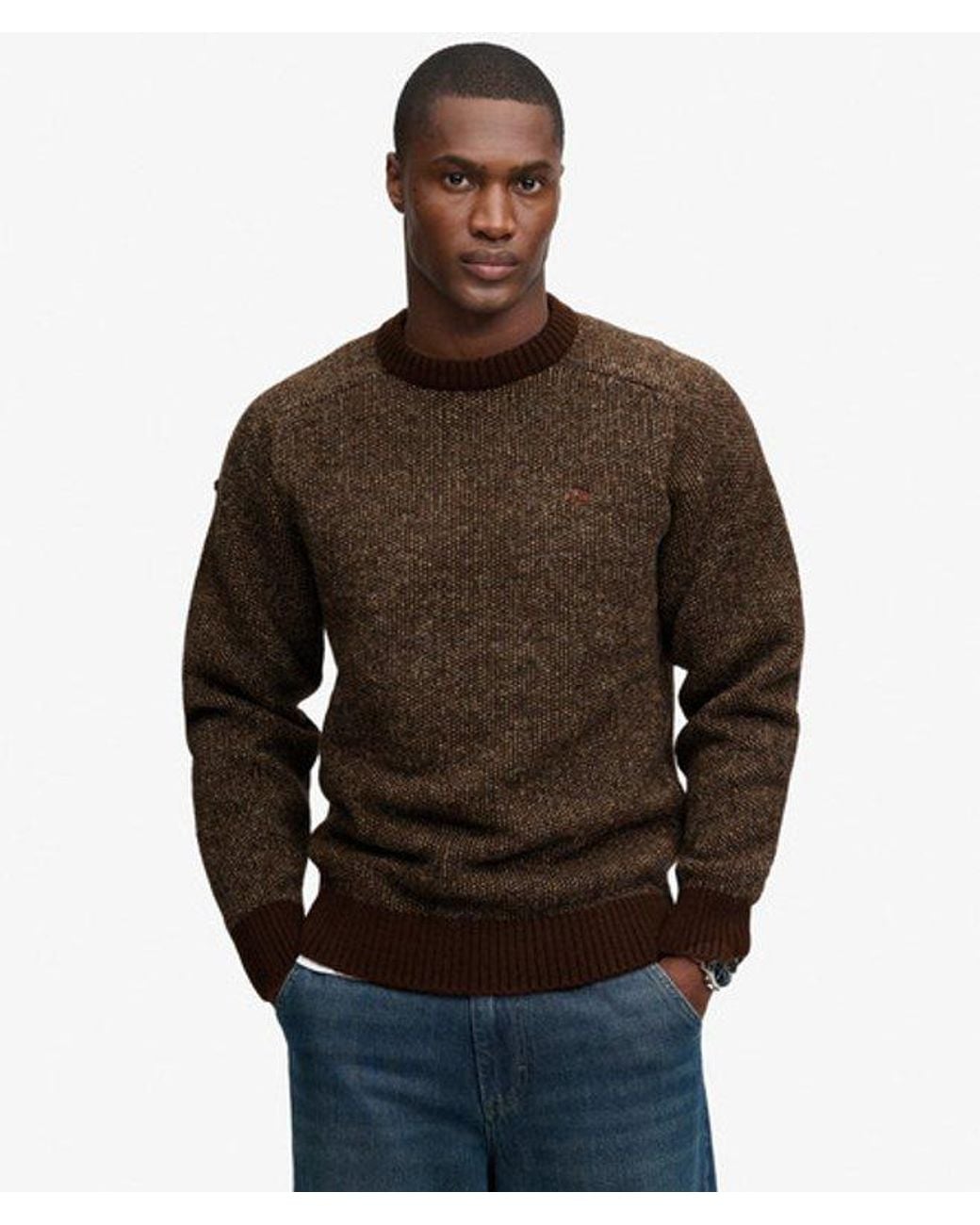 Superdry Brown & Co Birdseye Knit Jumper for men