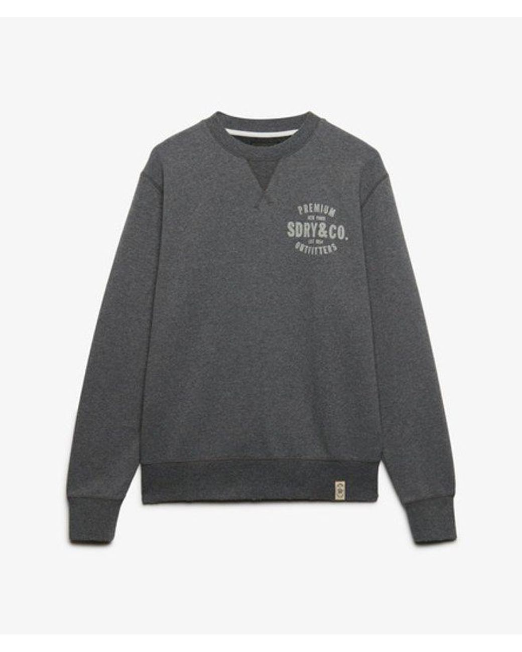 Superdry Gray & Co Block Text Crew Neck Sweatshirt for men