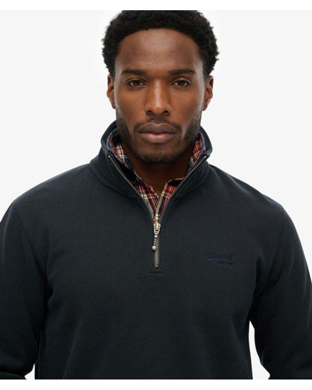 Superdry Black & Co Essential Logo Half Zip Sweatshirt for men