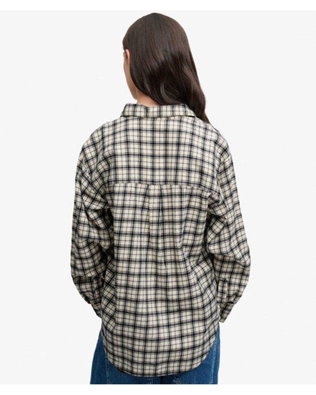 Superdry Gray Check Flannel Relaxed Shirt