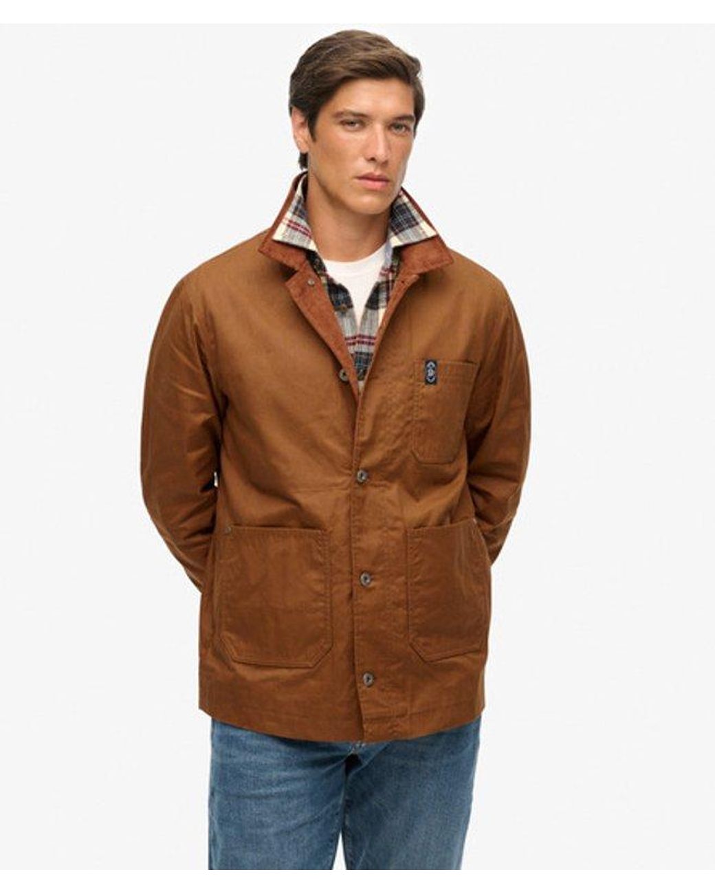 Superdry Brown & Co The Merchant Store - Waxed Worker Jacket for men