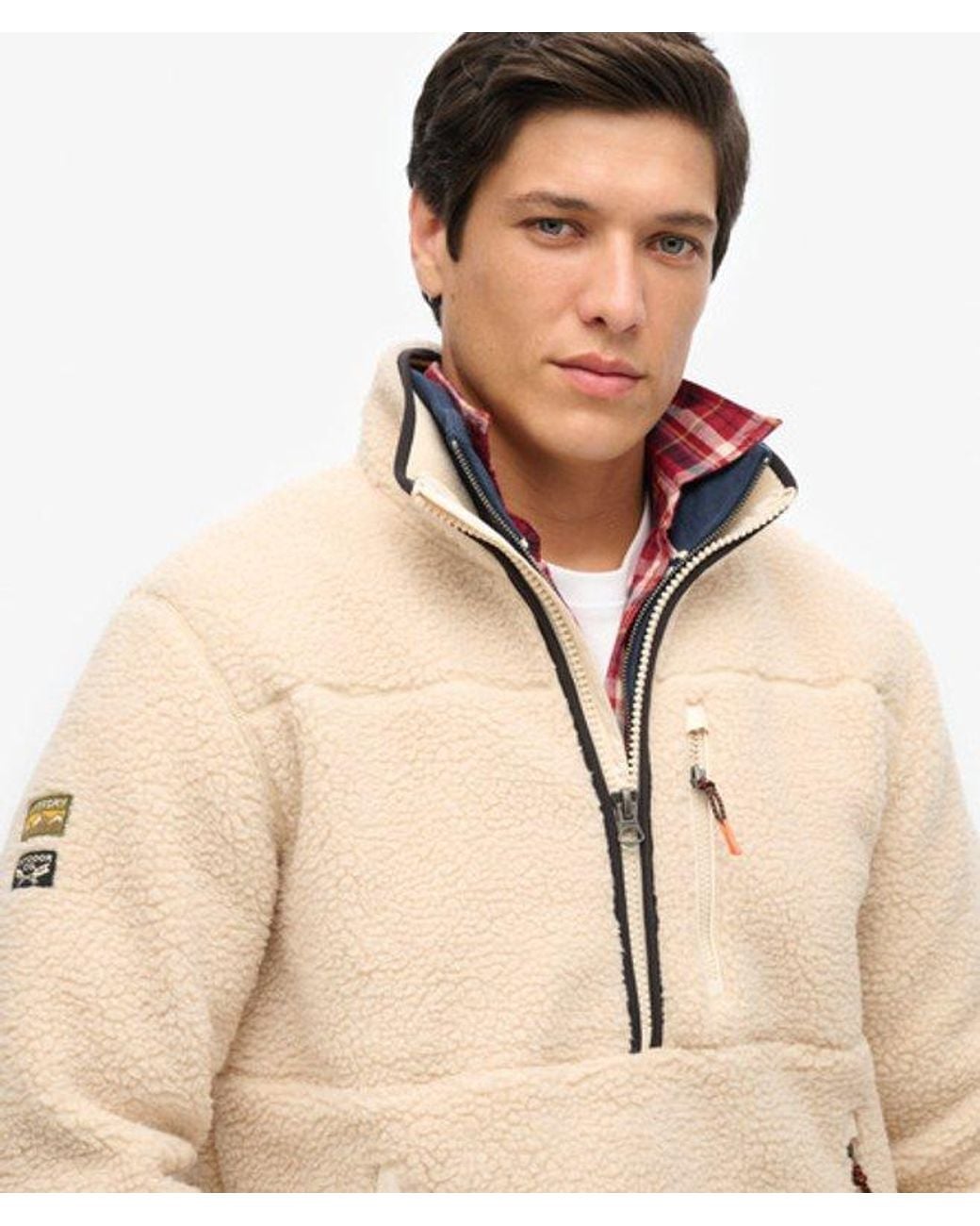 Superdry Natural & Co Outdoor Half Zip Sherpa Fleece for men