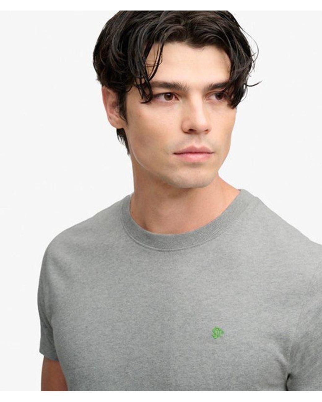 Superdry Gray Sd & Co Logo Embroidered T-Shirt for men