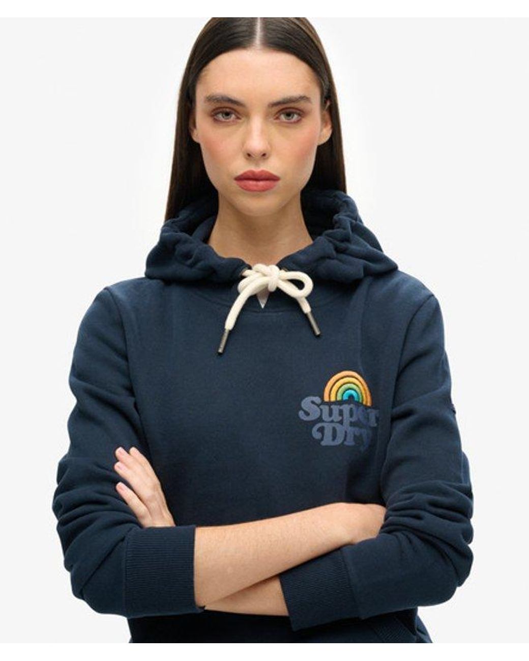 Superdry Blue & Co Vintage Rainbow Hoodie