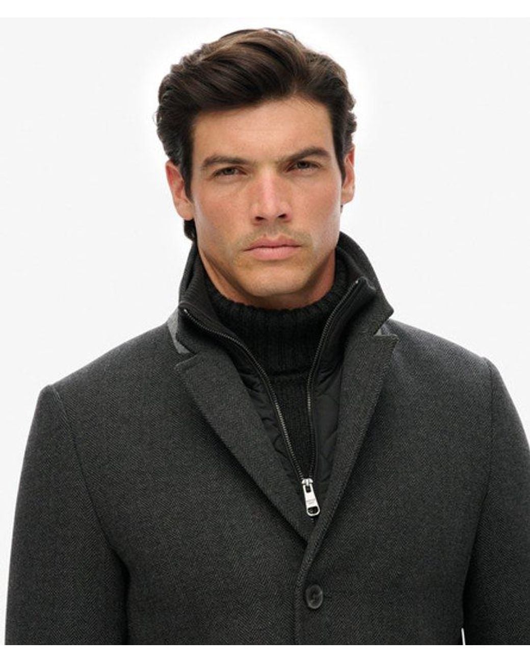 Superdry Black & Co Tailored Two-in-one Town Coat for men