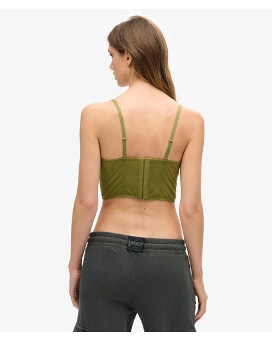 Superdry Green & Co Classic Lace Satin Midi Corset Top