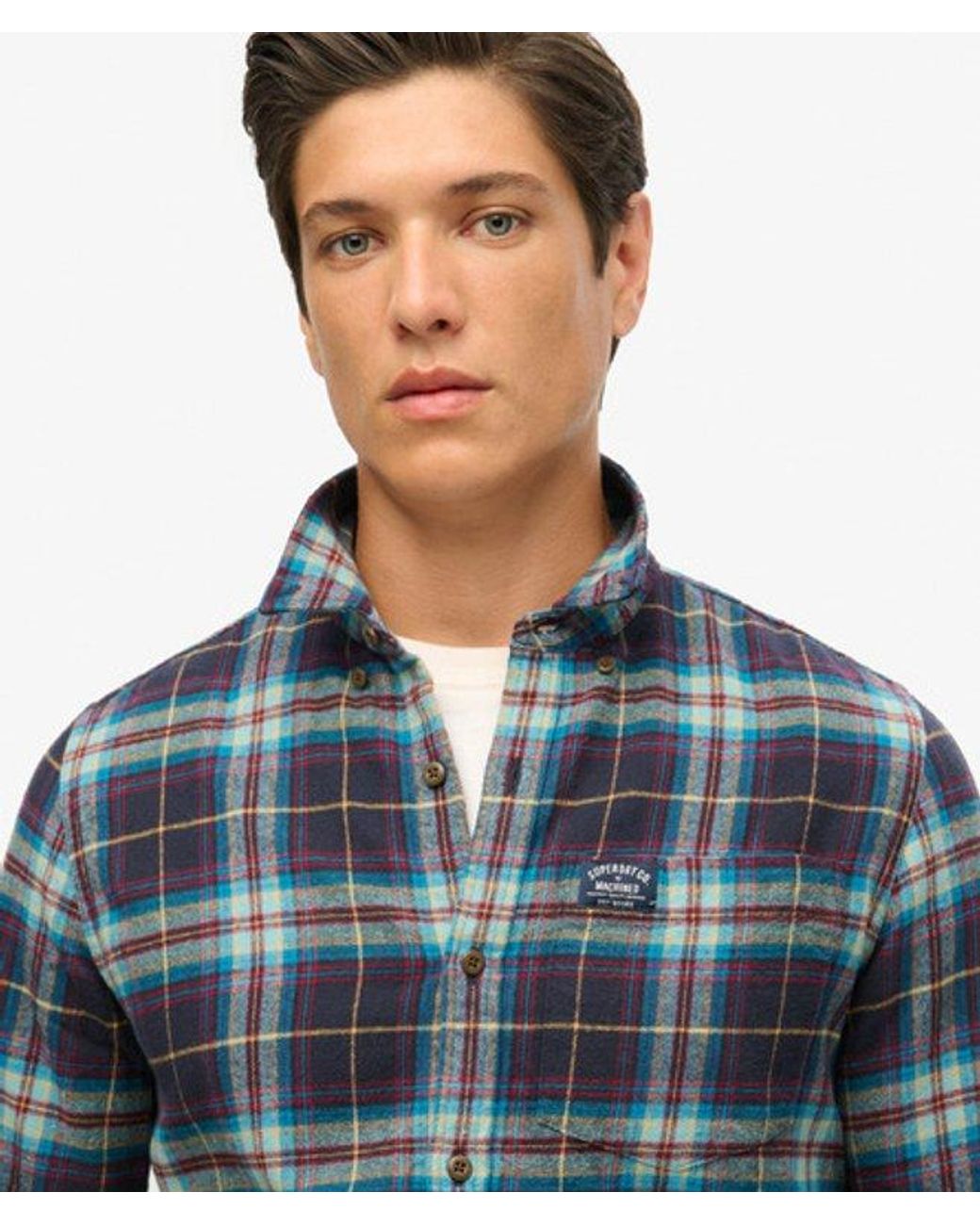 Superdry Blue & Co Long Sleeve Cotton Lumberjack Shirt for men