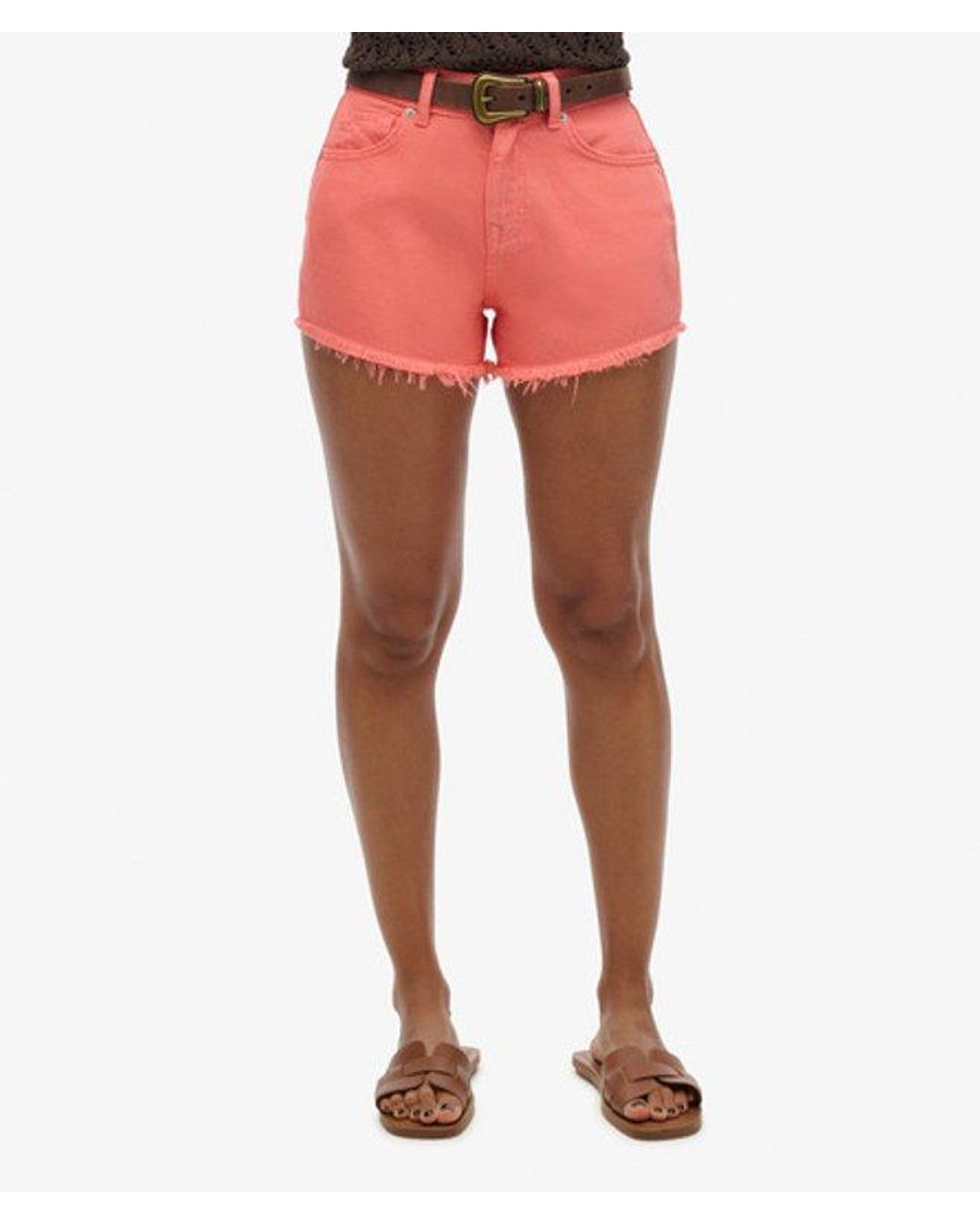 Superdry Red & Co High Rise Denim Shorts