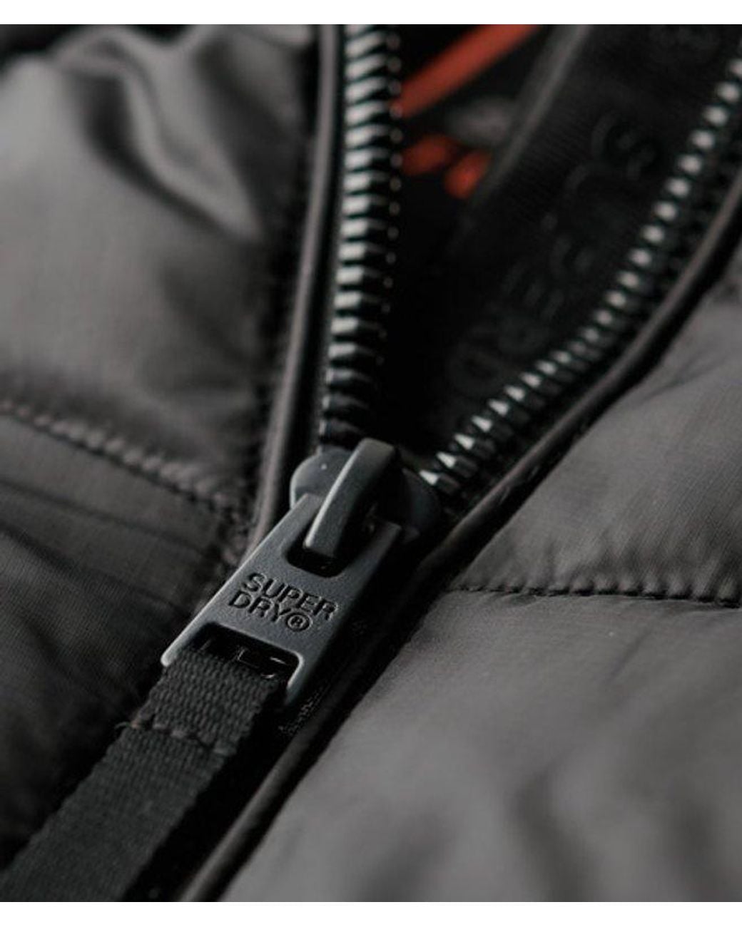 Superdry Black & Co Ladies Hooded Fuji Mid Padded Jacket