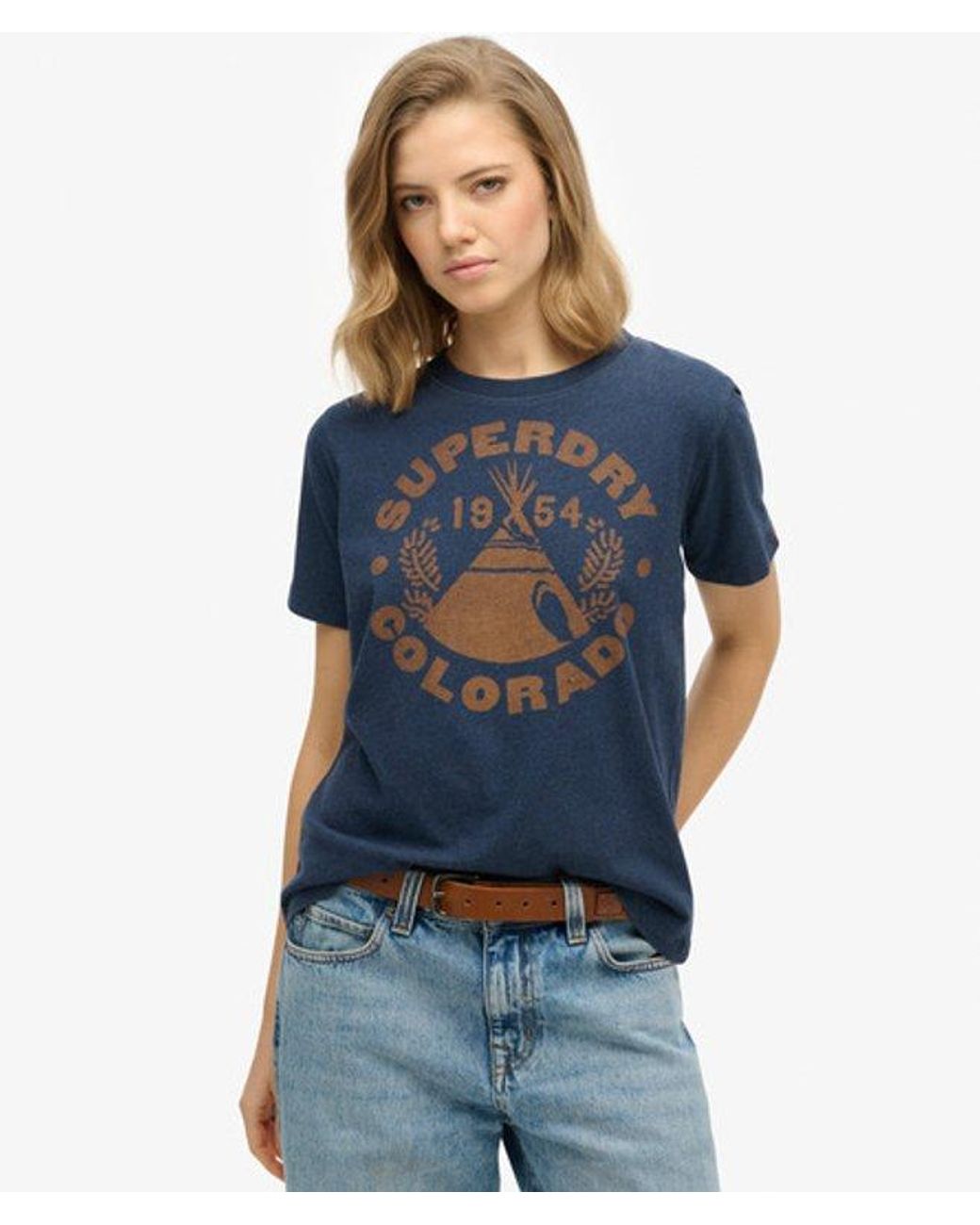 Superdry Blue Lo-Fi Outdoor Mono Relaxed T-Shirt