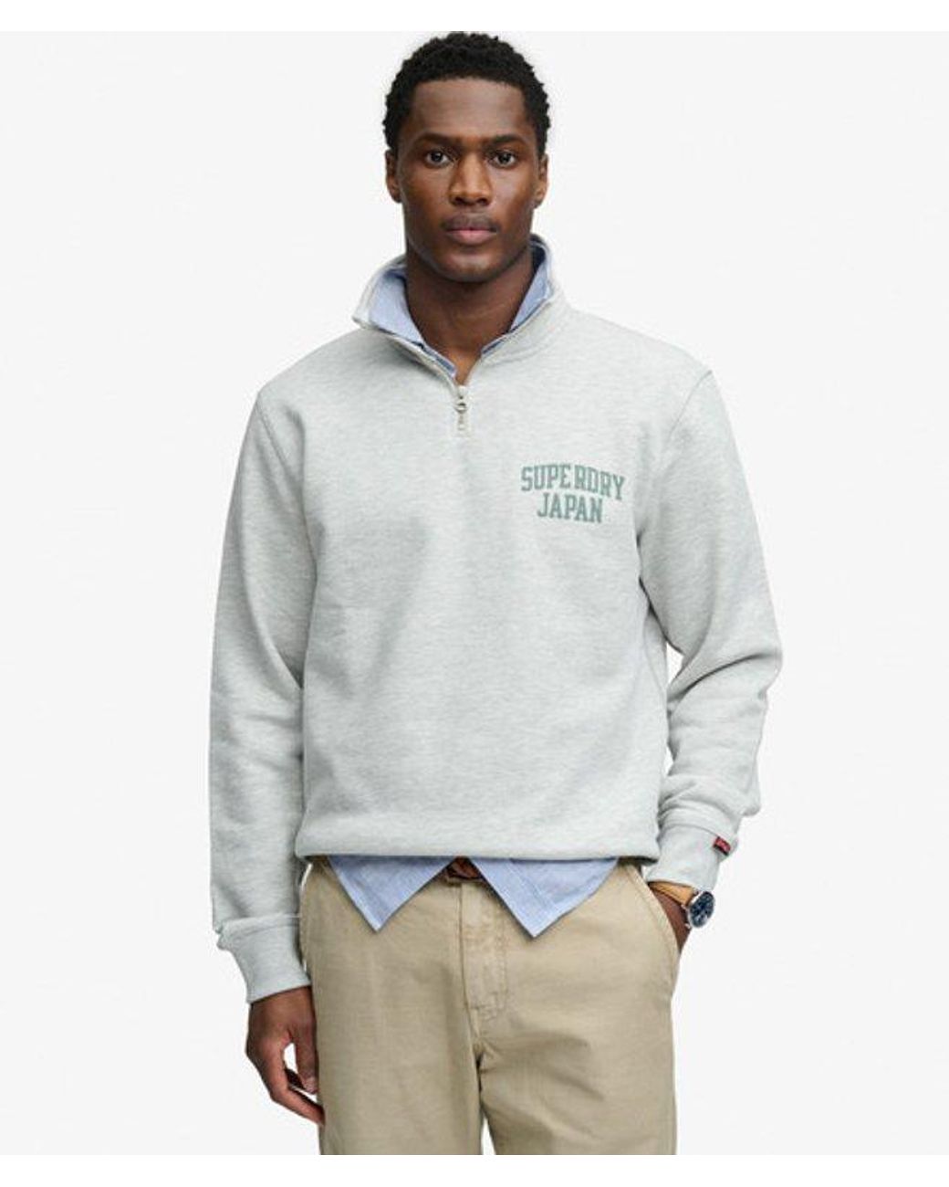 Superdry Gray & Co Athletic Essentials Half Zip Sweatshirt for men