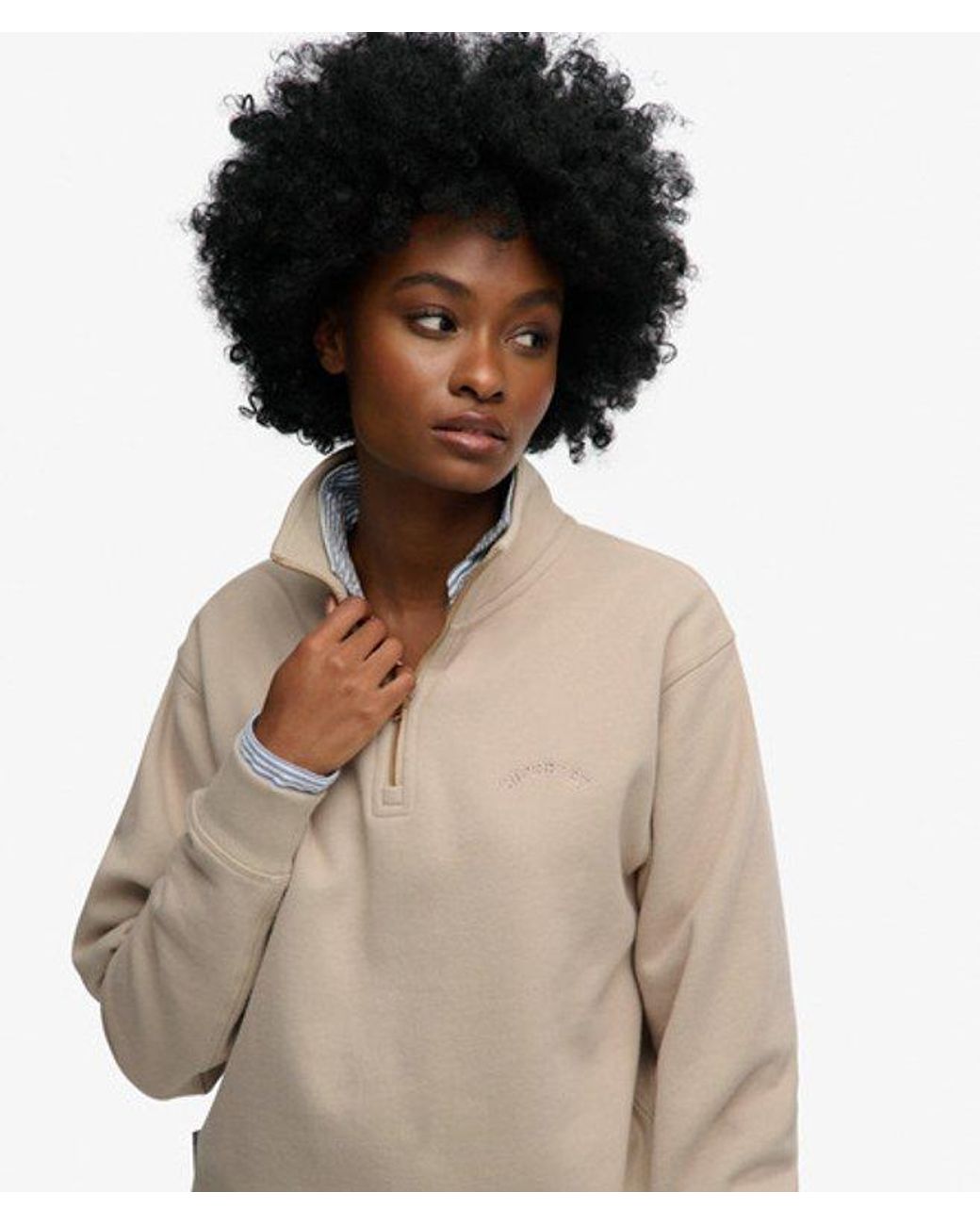 Superdry Natural & Co Essential Logo Embroidered Half Zip Jumper
