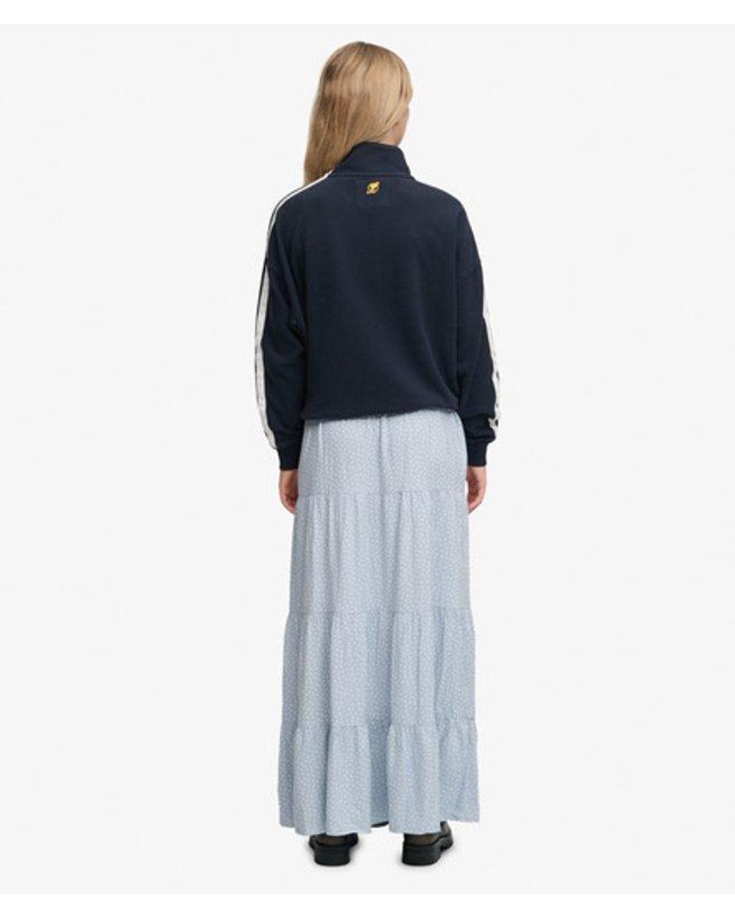 Superdry Blue & Co Woven Tiered Maxi Skirt