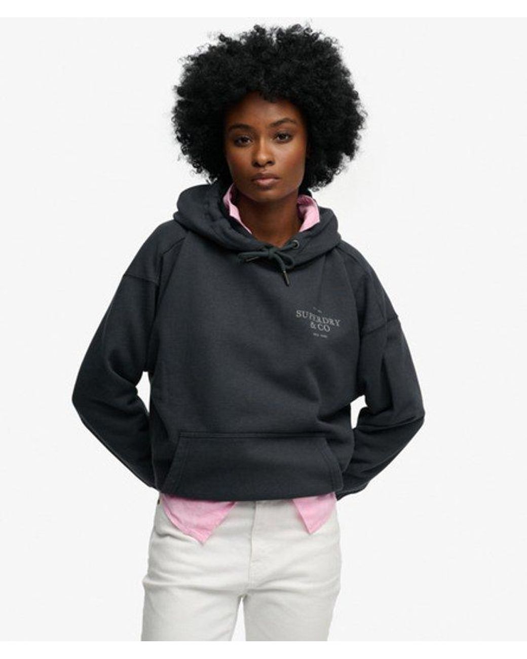 Superdry Black & Co Luxe Casual Relaxed Hoodie