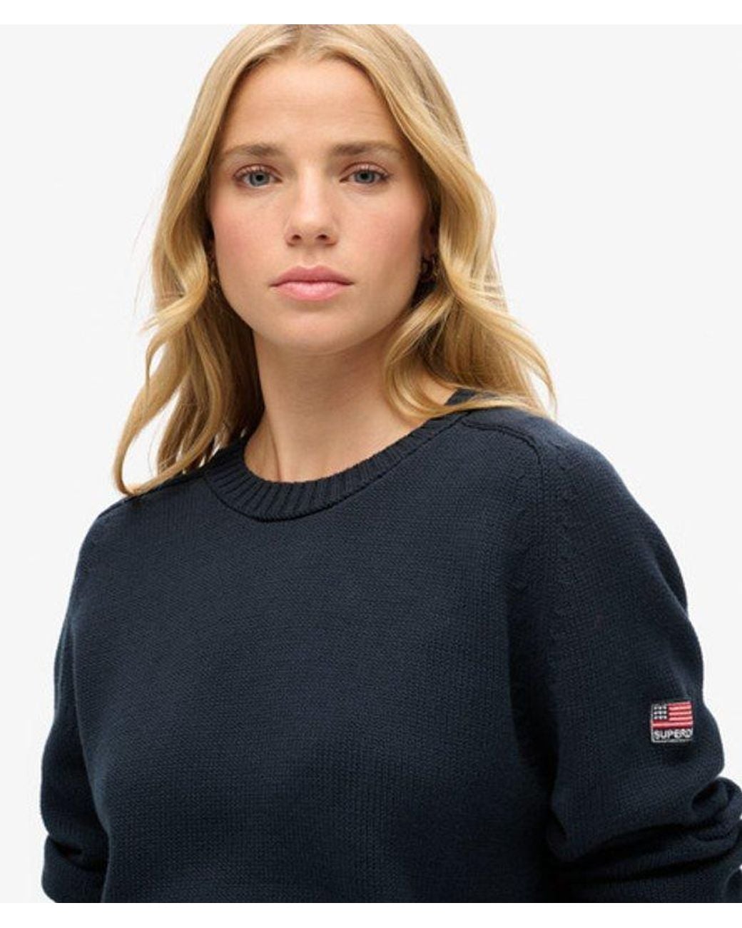 Superdry Blue & Co Slouchy Knitted Crew Jumper