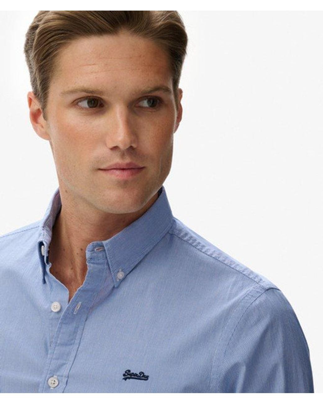 Superdry Blue & Co Essentials Tailored Lite Shirt for men