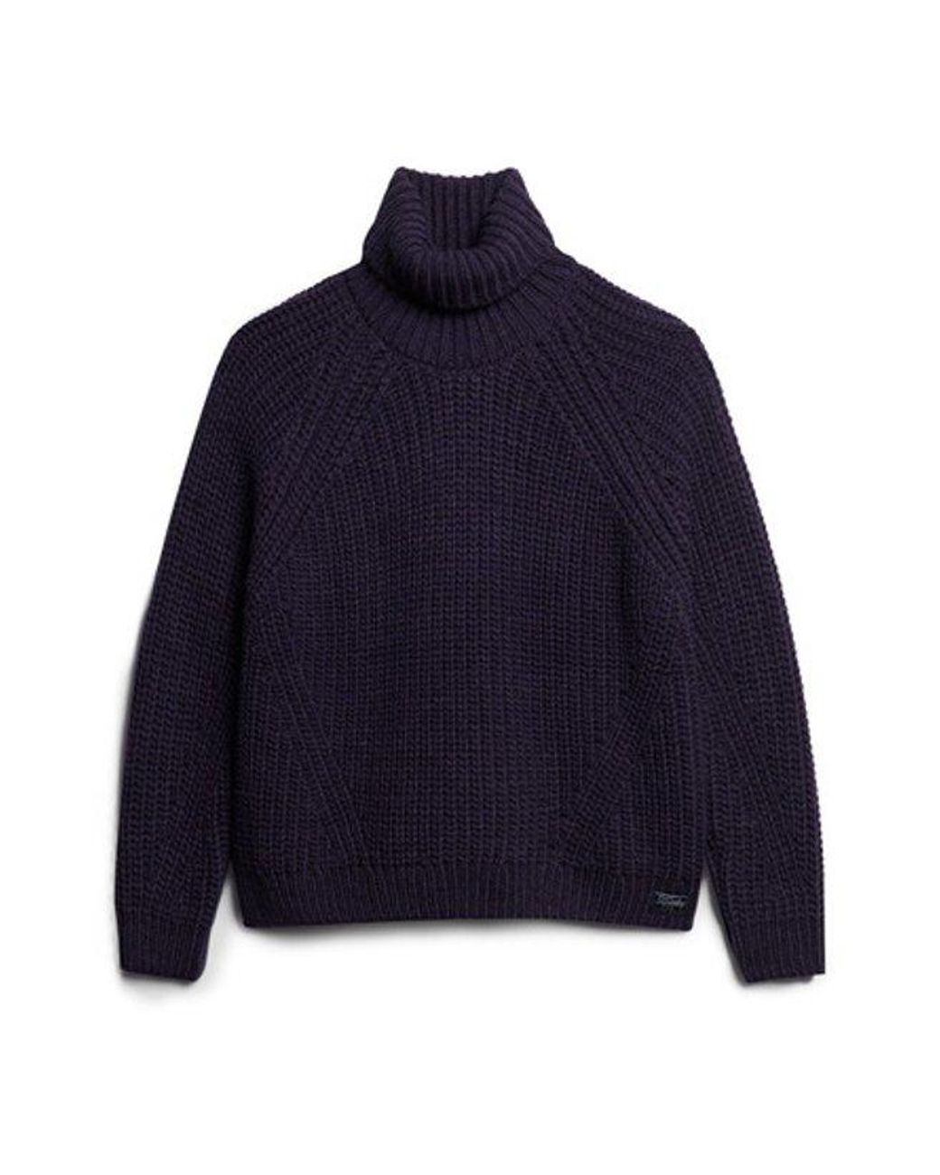 Superdry Blue & Co Slouchy Stitch Roll Neck Knit