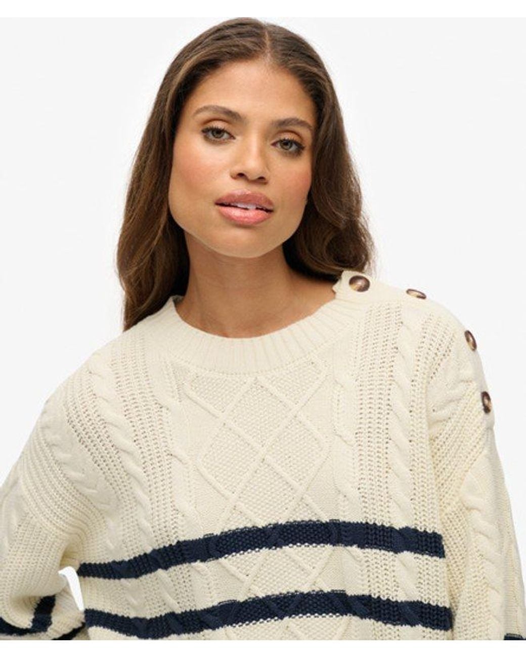 Superdry White & Co Cable Crew Neck Jumper