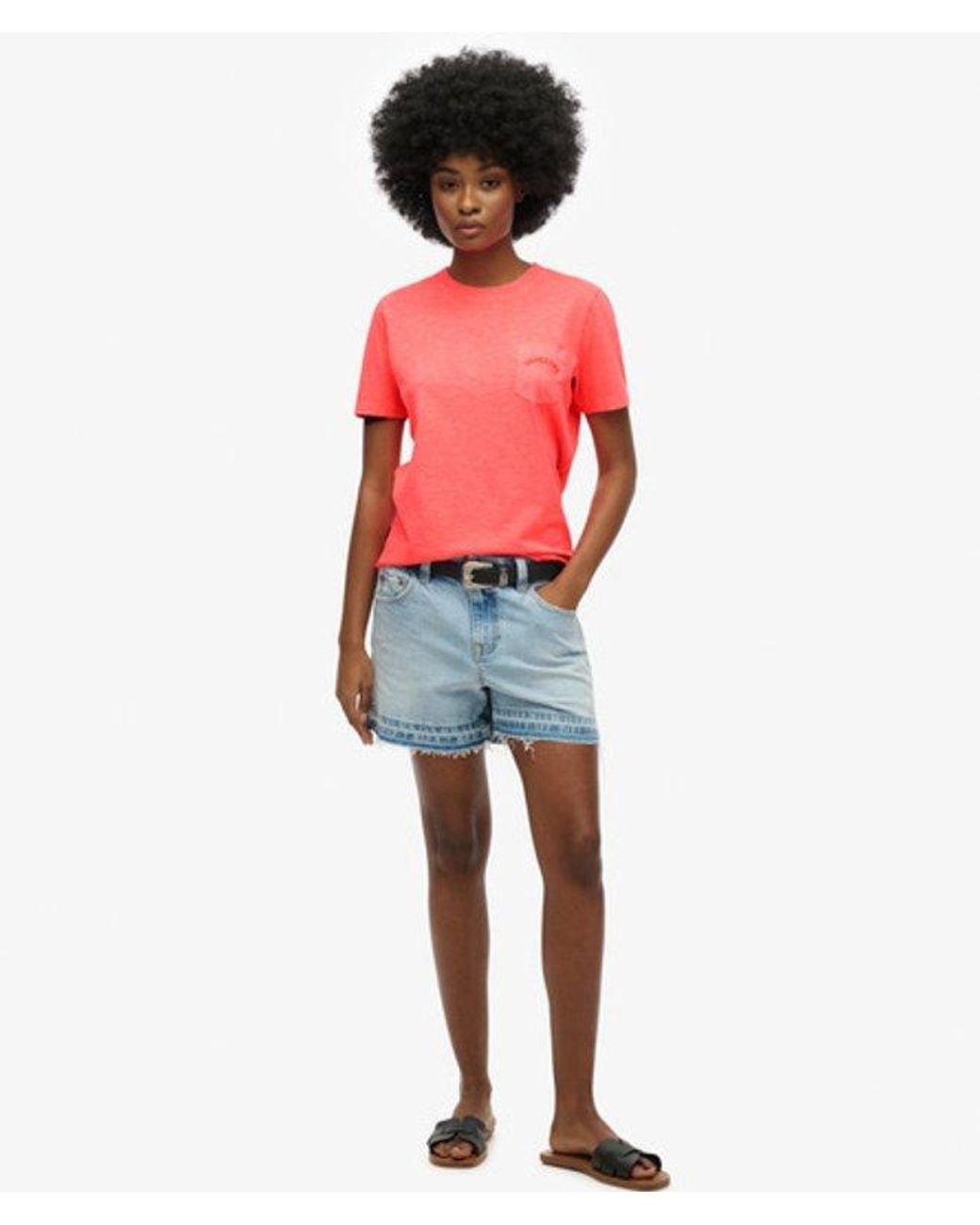 Superdry Red & Co Essential Logo Garment Dye Pocket T-shirt