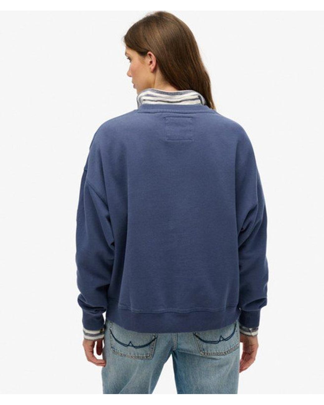 Superdry Blue Athletic Essentials Relaxed Crew Sweatshirt