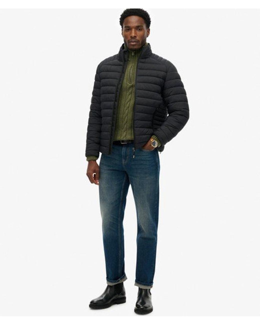 Superdry Black Fuji Lite Padded Jacket for men