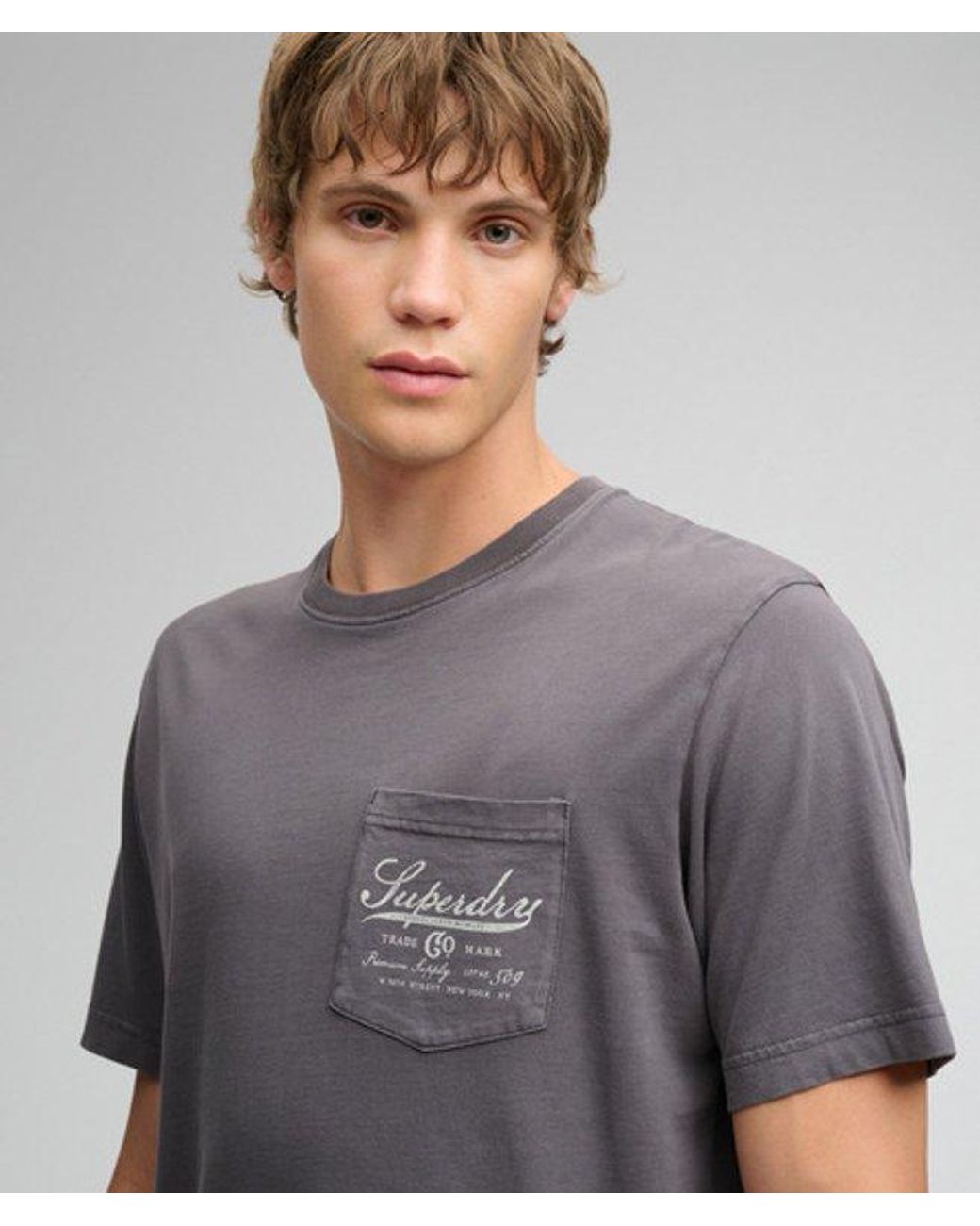 Superdry Gray Trade Loose T-Shirt for men