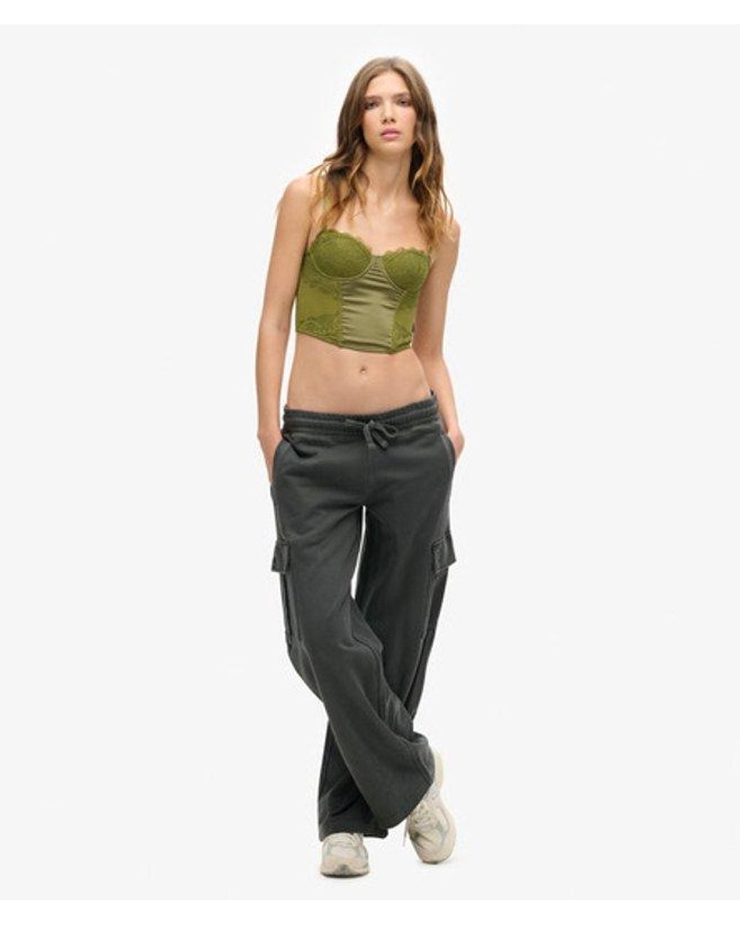 Superdry Green & Co Classic Lace Satin Midi Corset Top