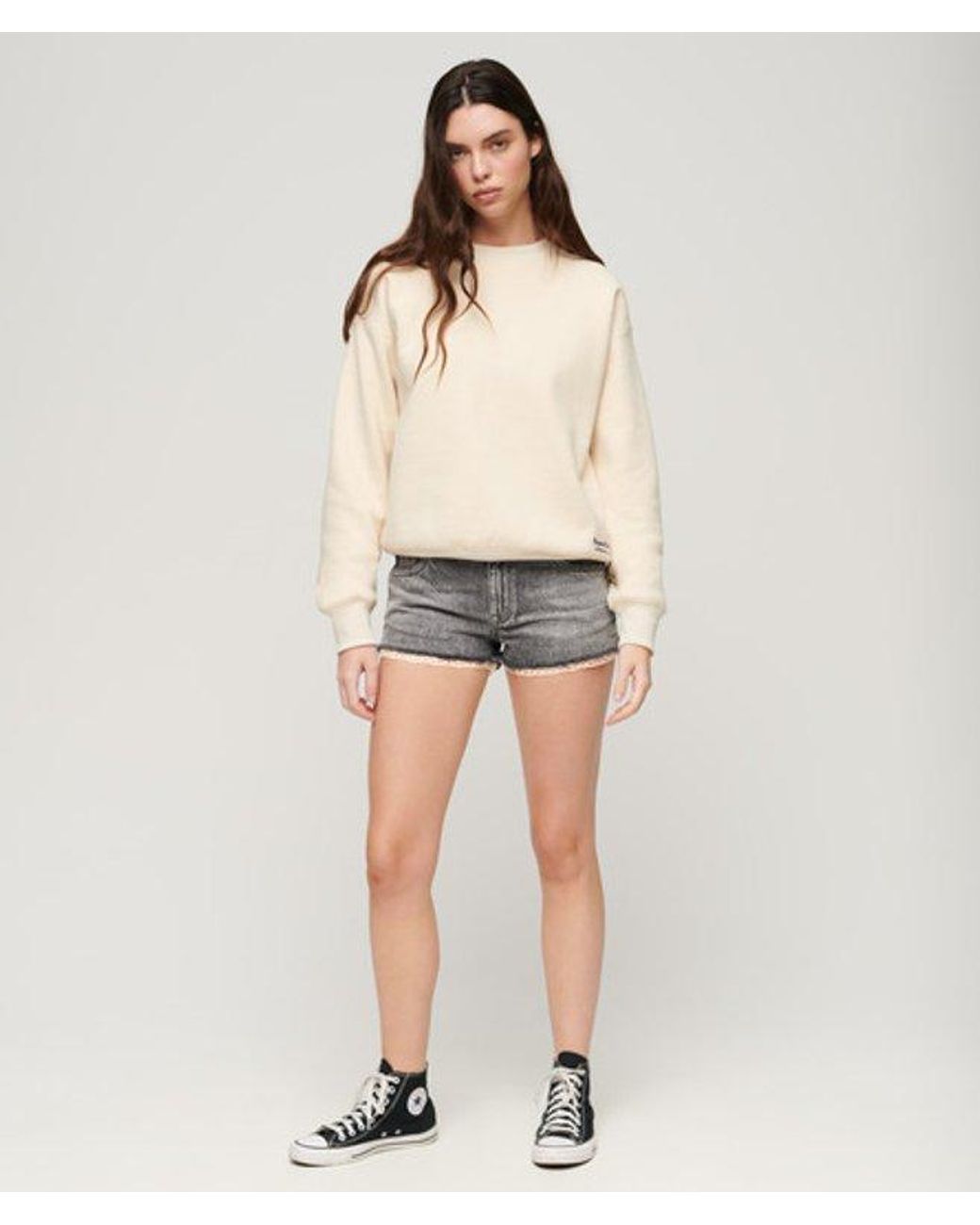 Superdry Gray Denim Hot Shorts - Size: 29